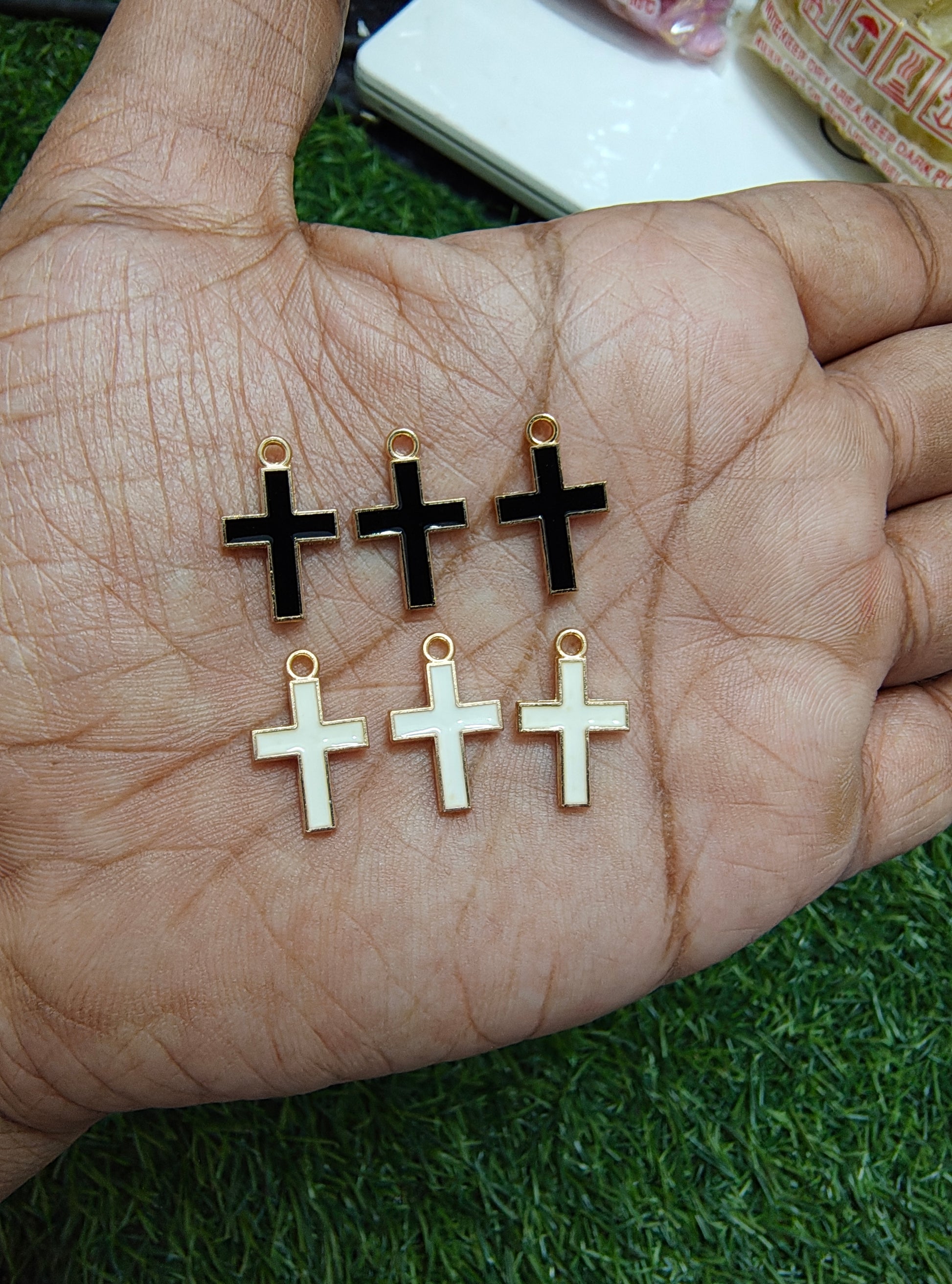 Small enamal cross charm