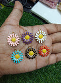 Double daisy charm ( EC1028 )