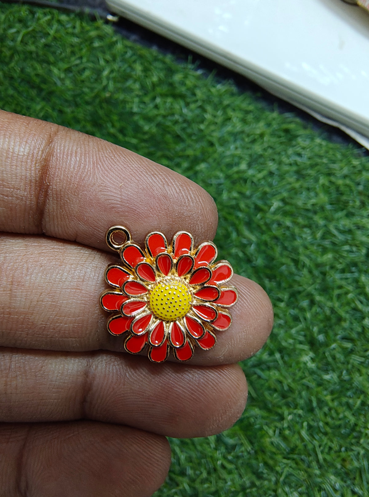Double daisy charm ( EC1028 )