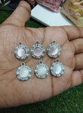 Round pink/white stone charm ( PC2001 )