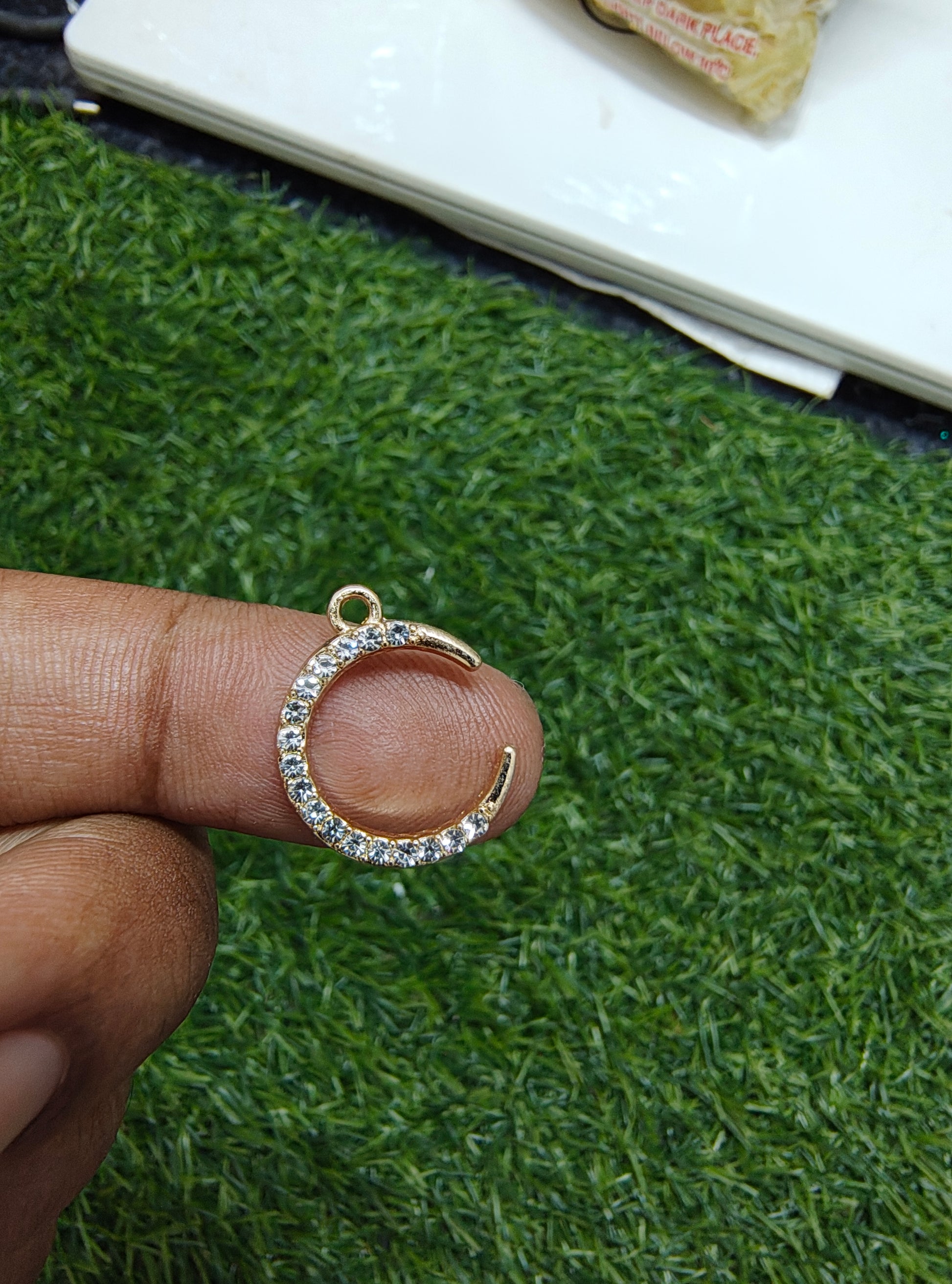 Stone moon/star charm