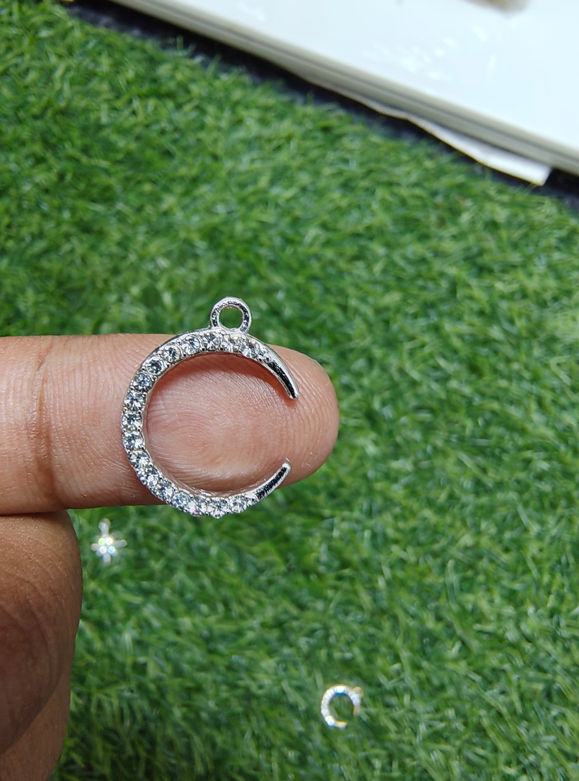 Stone moon/star charm