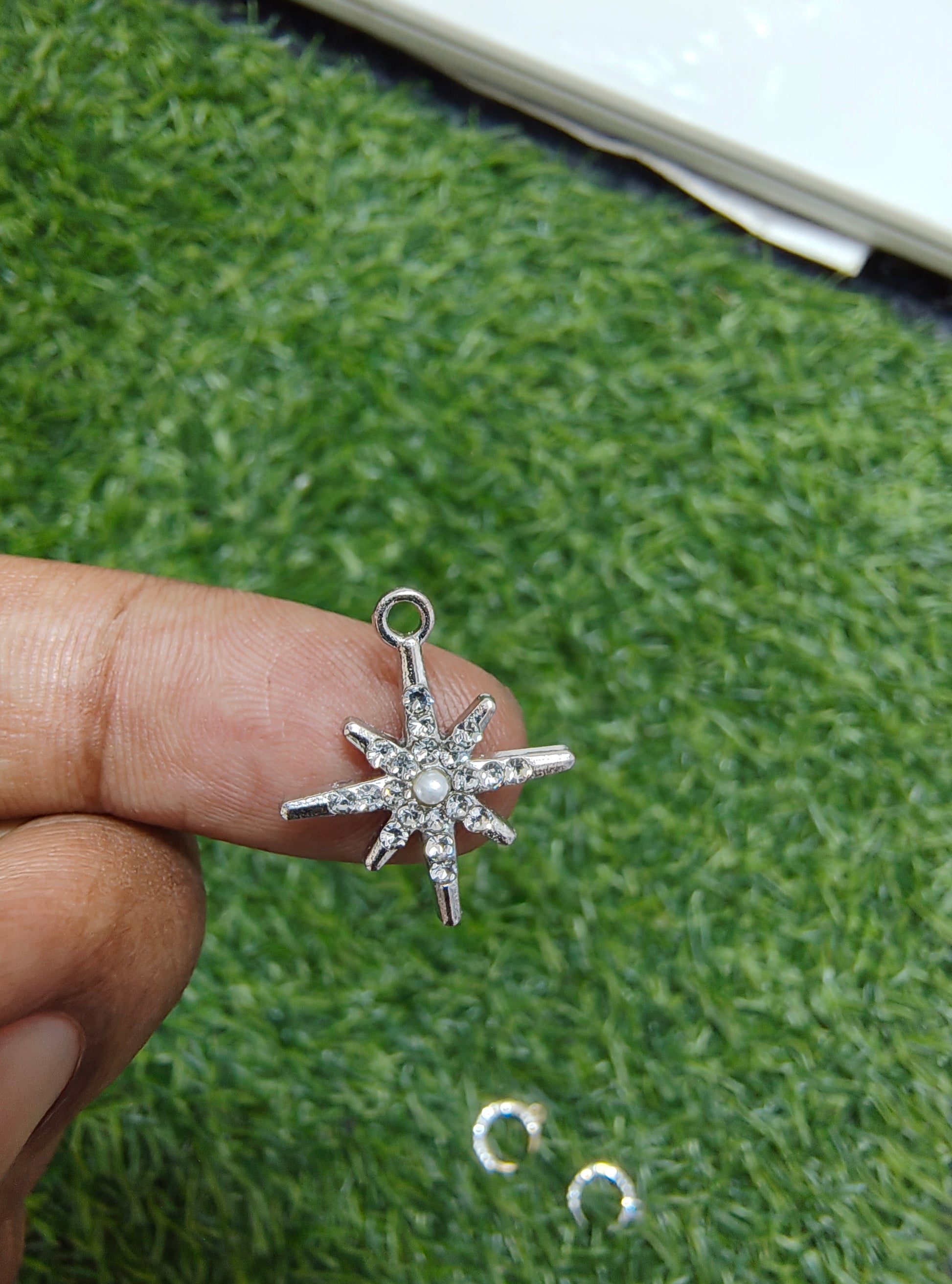 Stone moon/star charm