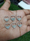 Half filll heart shape stone charm ( PC2005 )