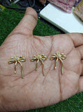 Premium quality golden bow charm with stone ( PC2010)