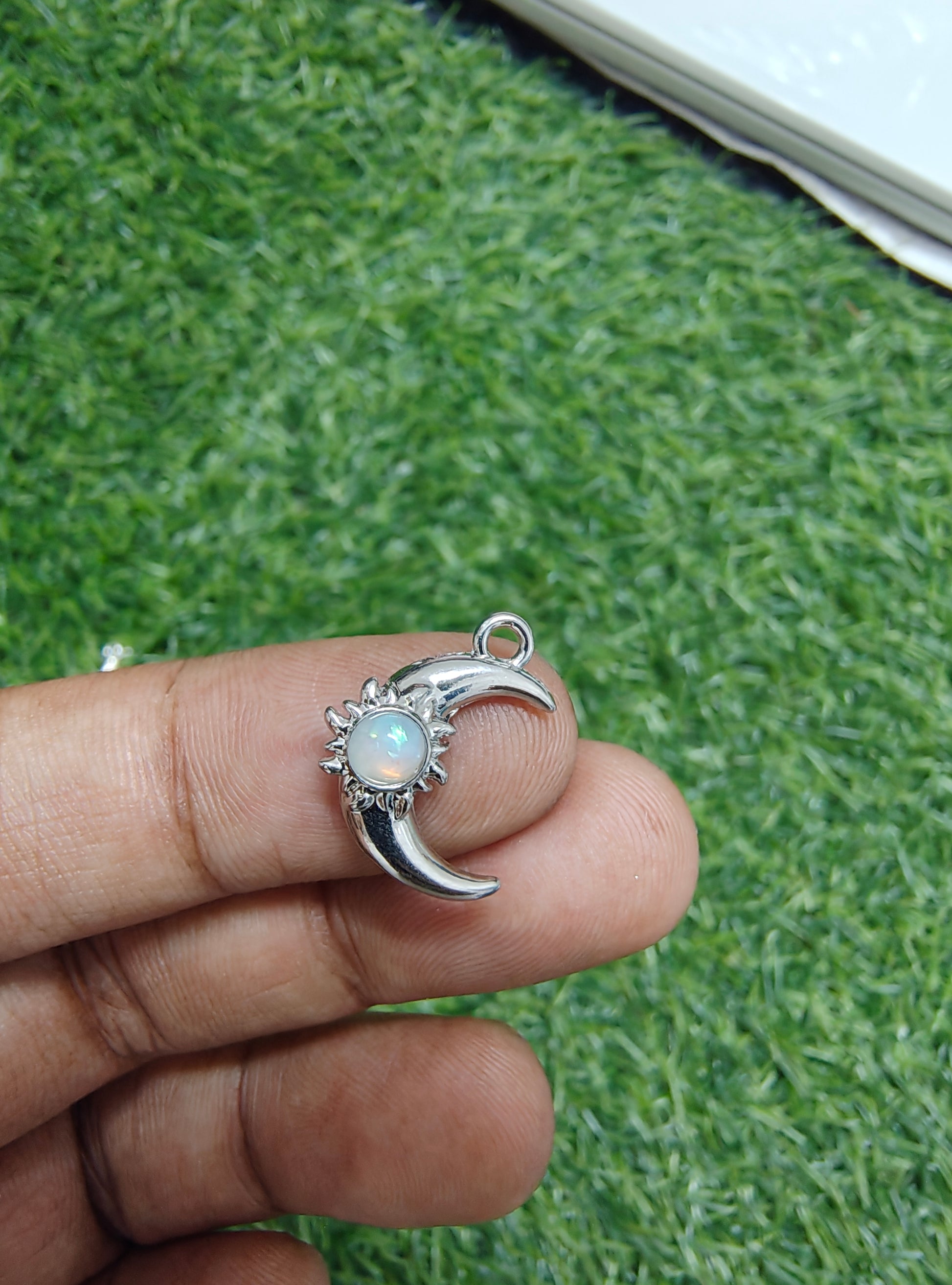 Premium quality moon charm with star stone