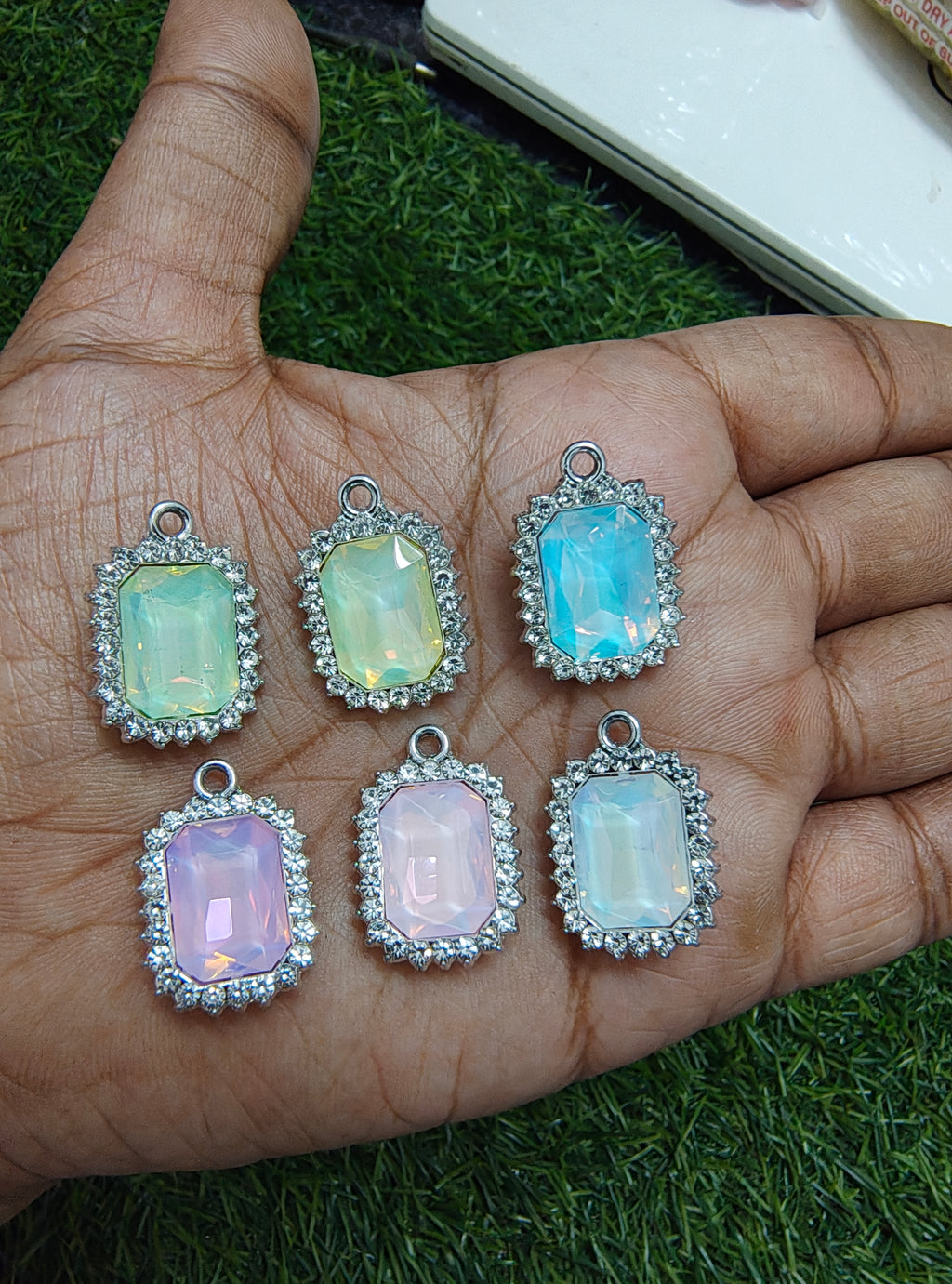 Rectangle stone charm