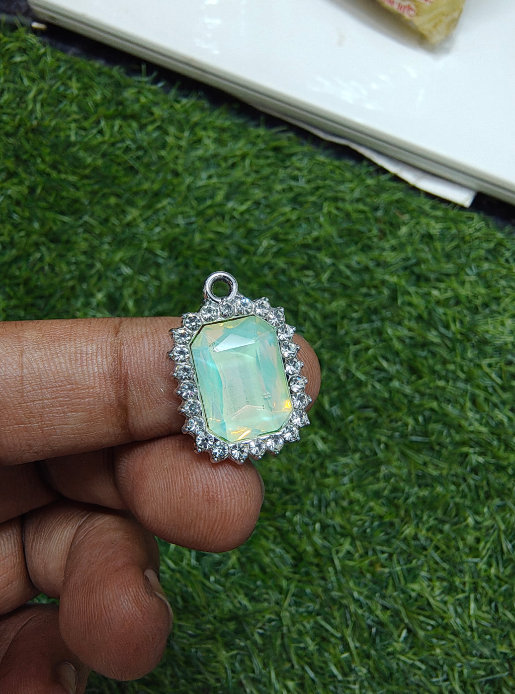 Rectangle stone charm