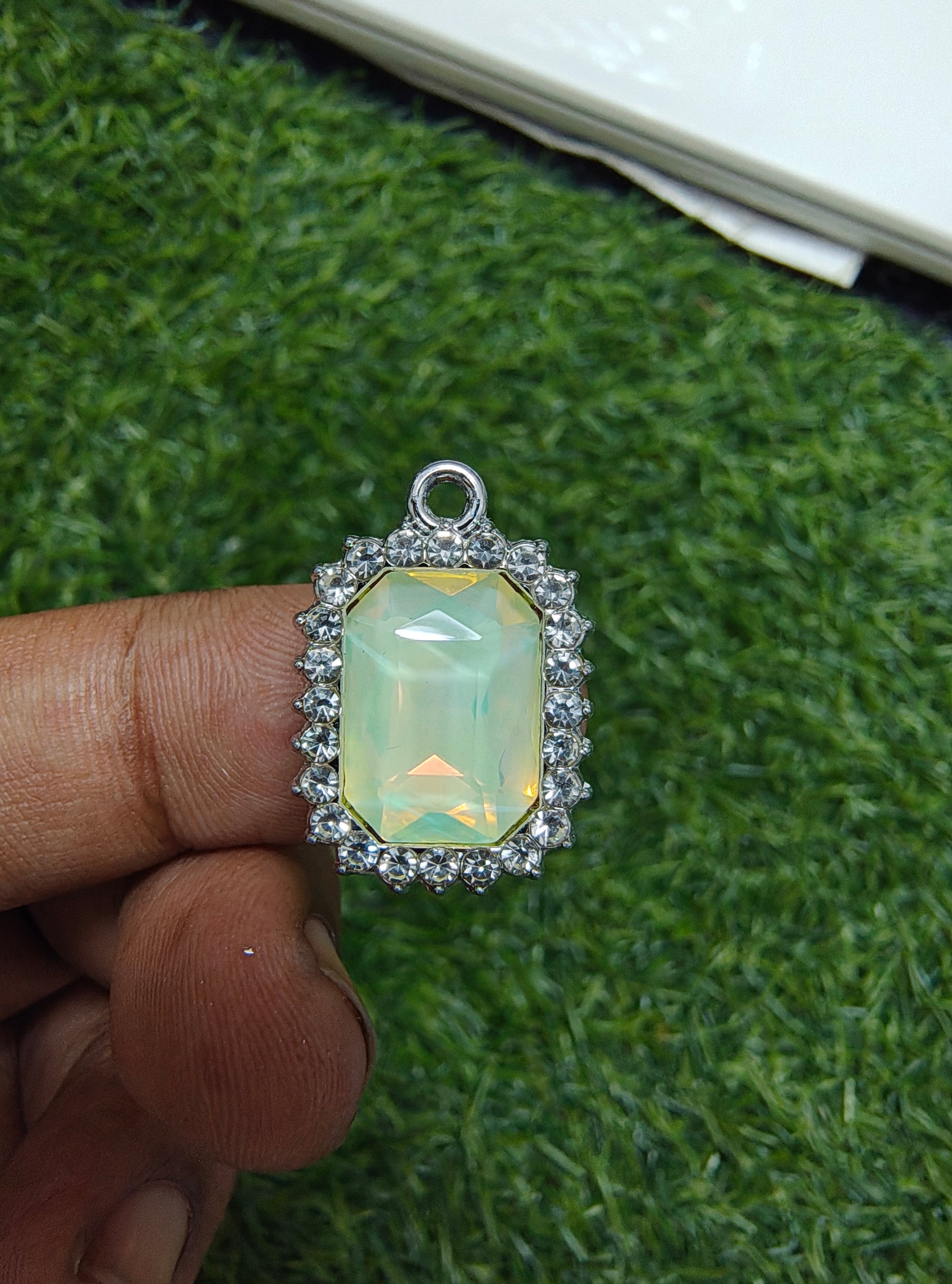 Rectangle stone charm