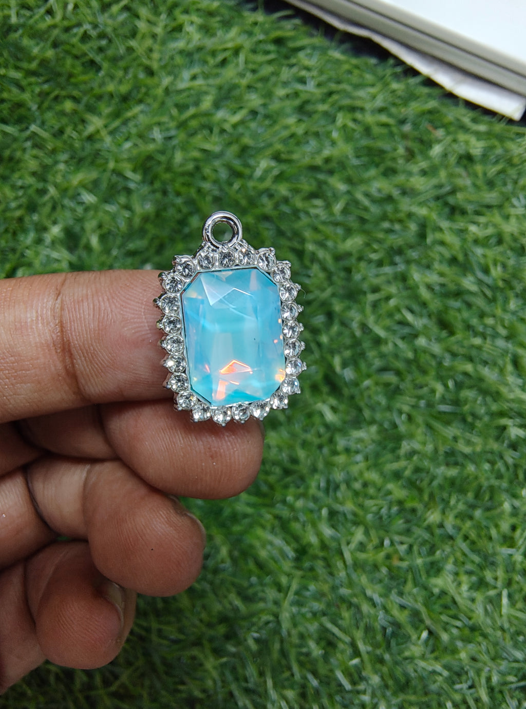 Rectangle stone charm