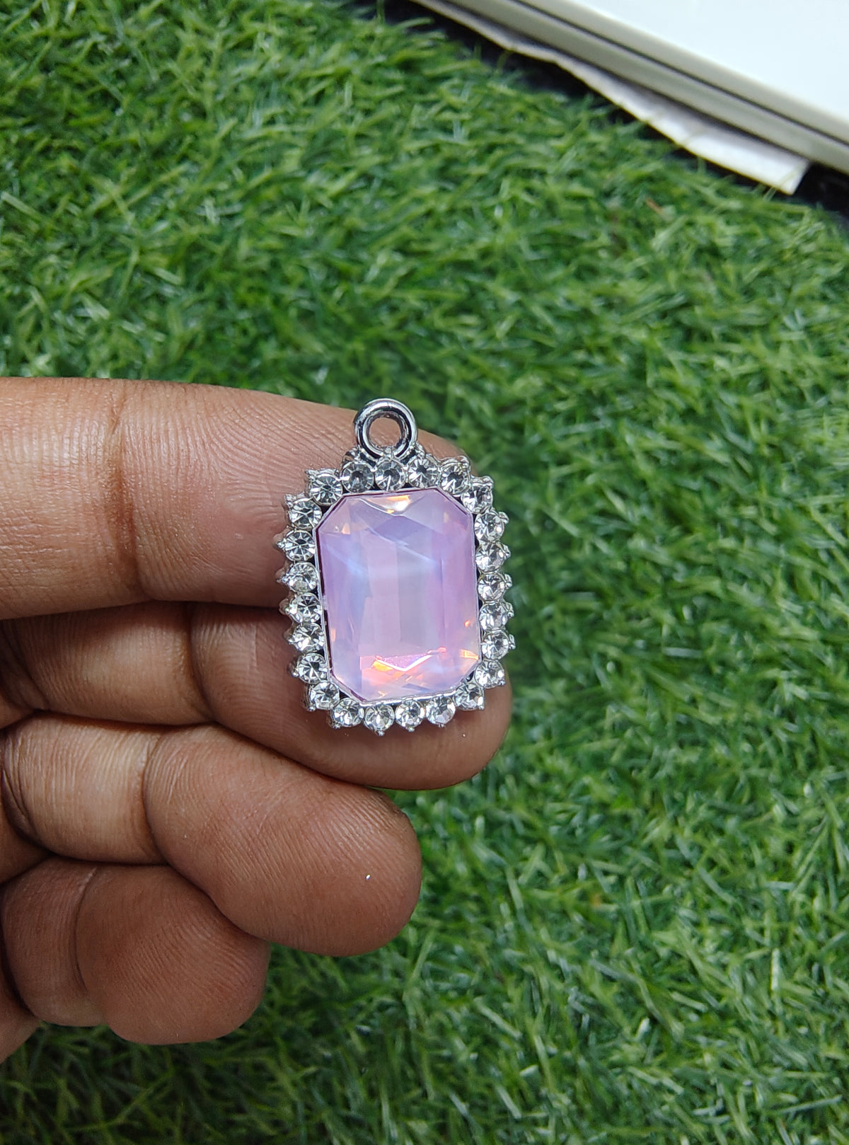 Rectangle stone charm ( PC2016)
