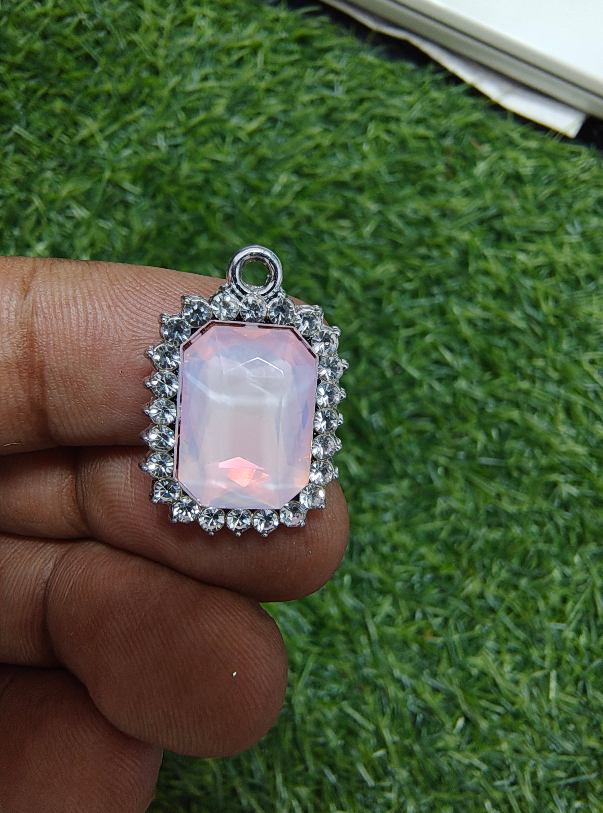 Rectangle stone charm