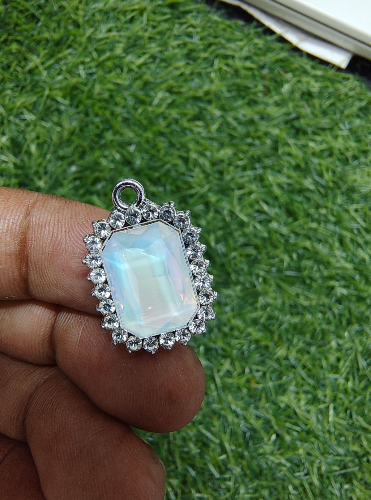 Rectangle stone charm ( PC2016)