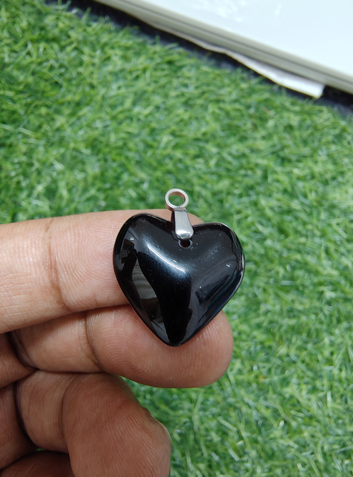 Glass heart pandent charm ( PC2017)