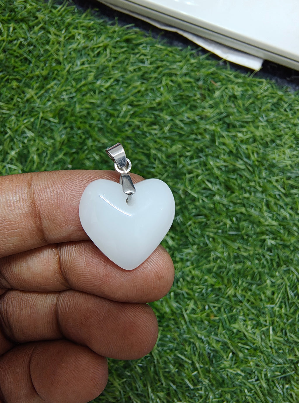 Glass heart pandent charm
