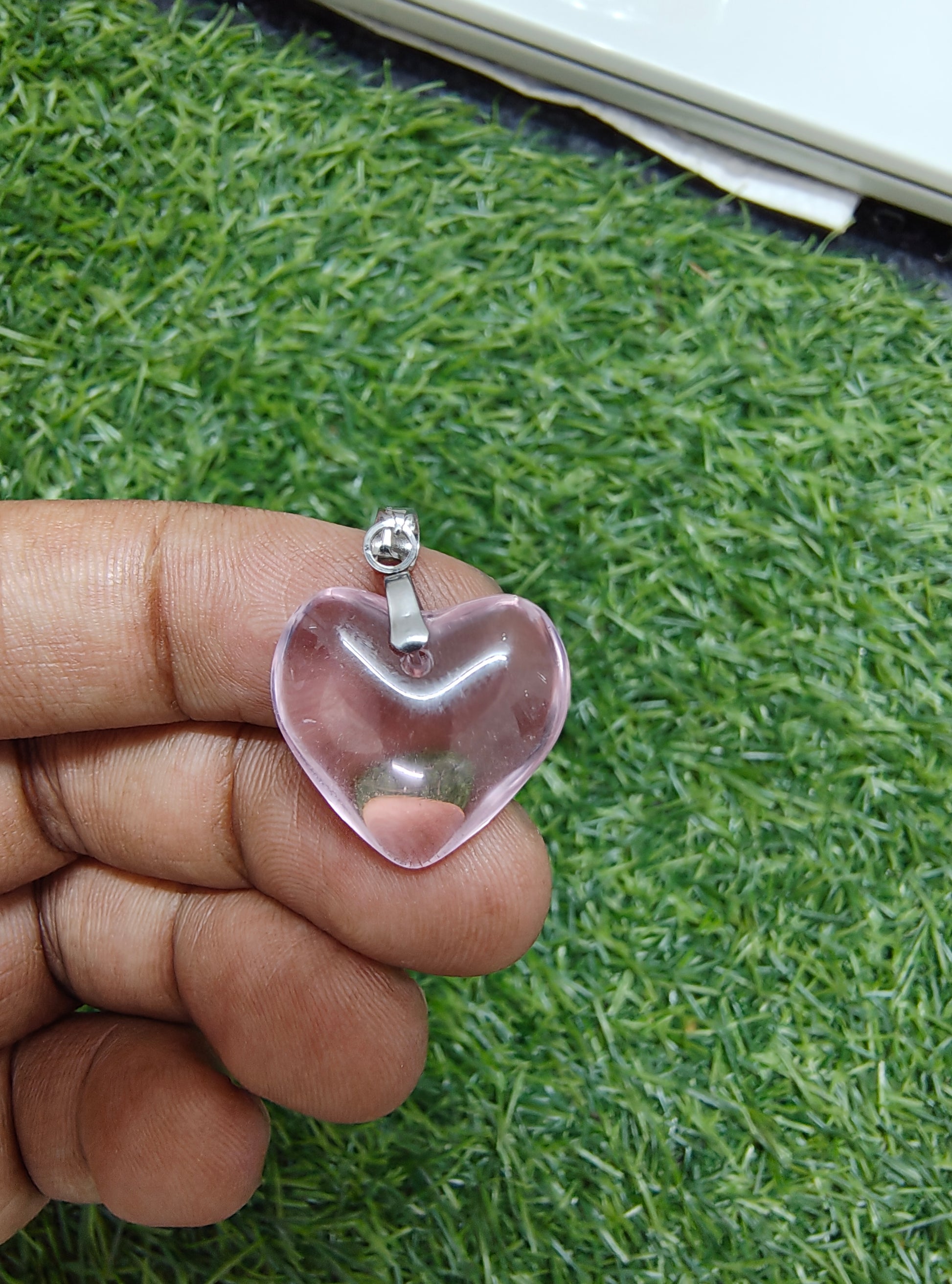 Glass heart pandent charm