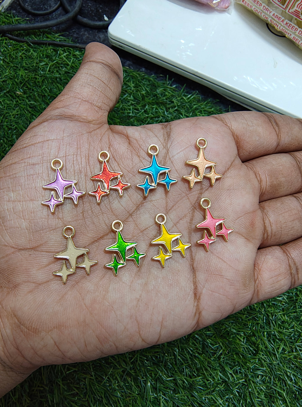 Triple star enamal charm