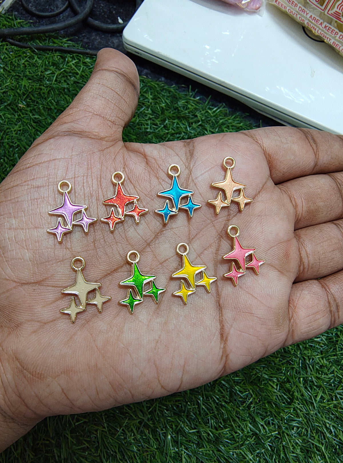 Triple star enamal charm ( EC1066 )