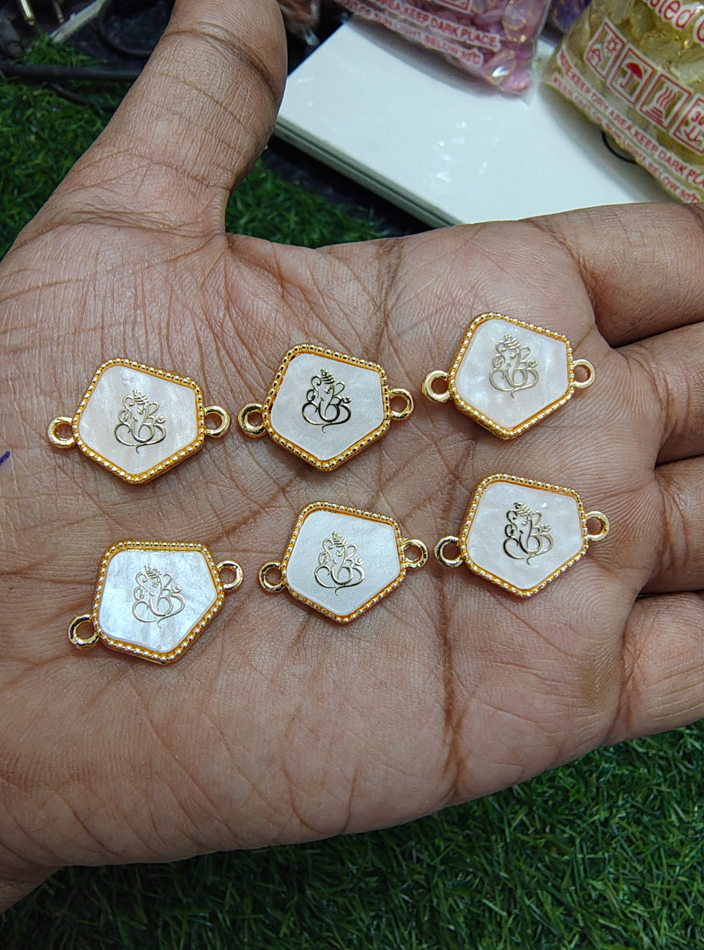 Ganesha enamal rakhi charm 2