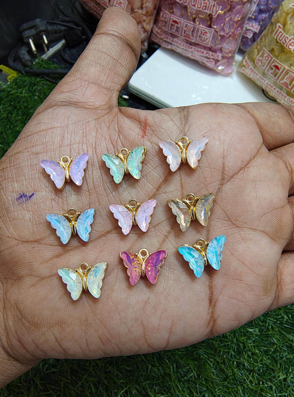 Butterfly stone charm 3