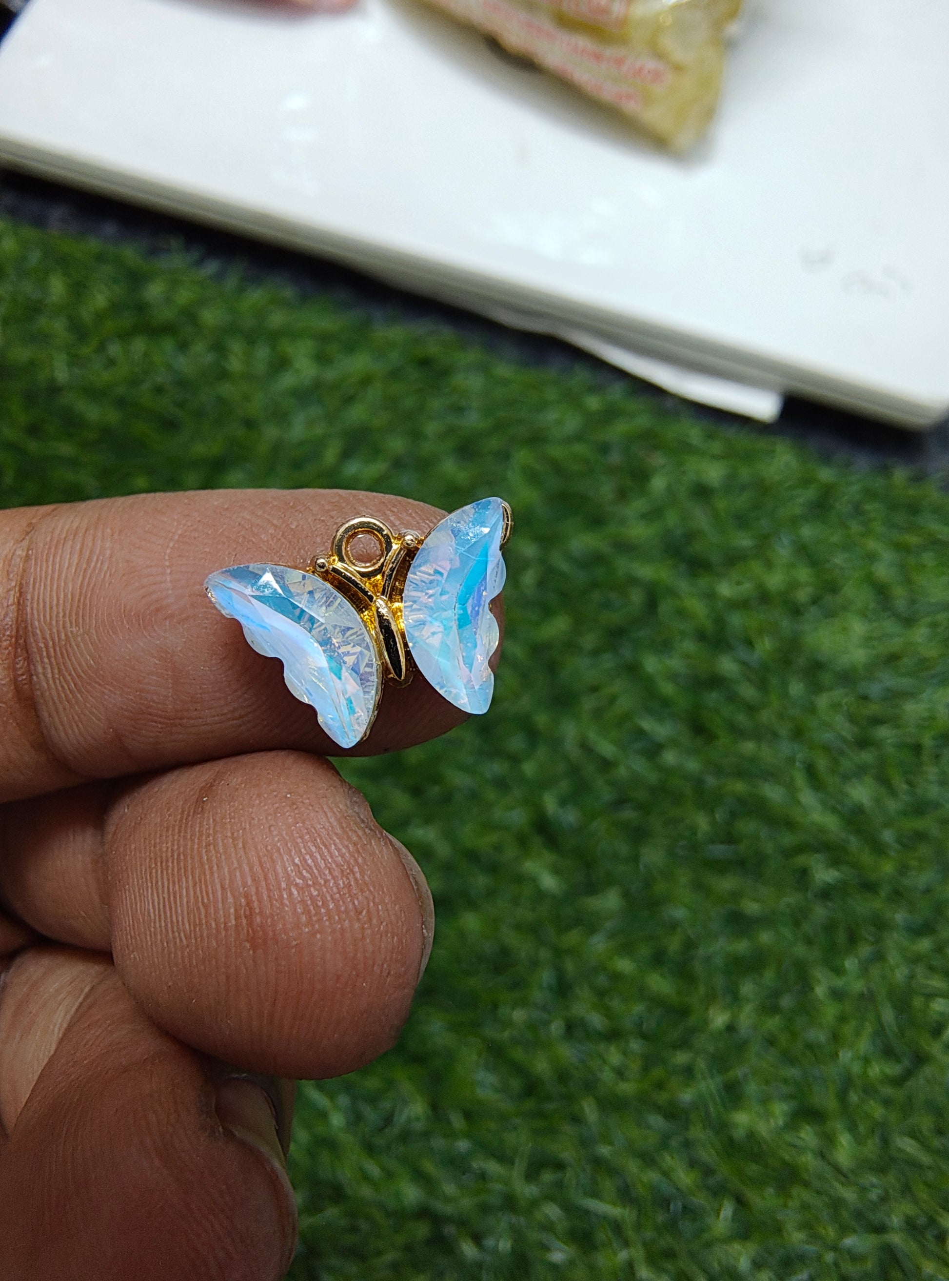 Butterfly stone charm 3