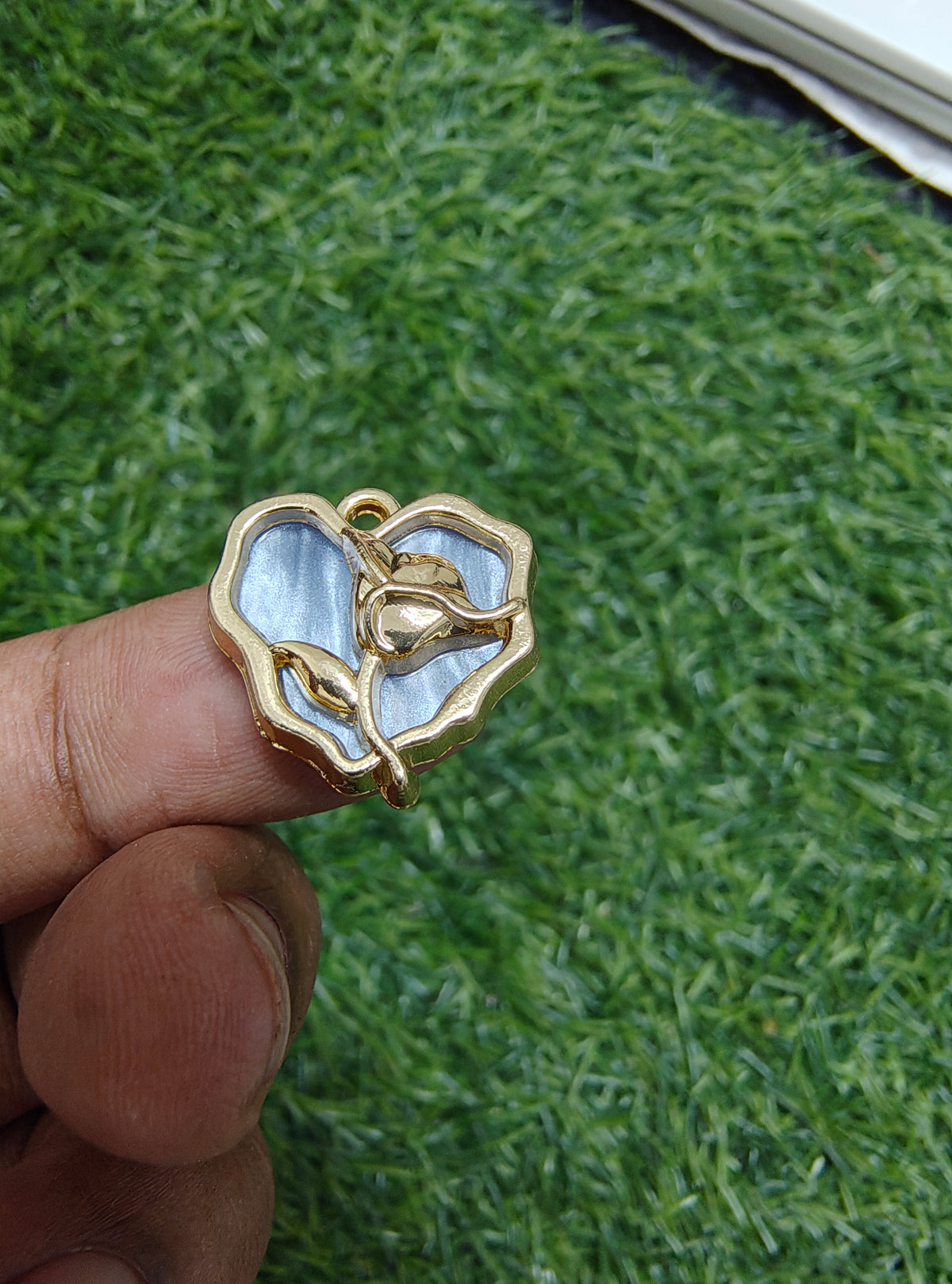 Rose in heart enamal charm ( EC1073 )