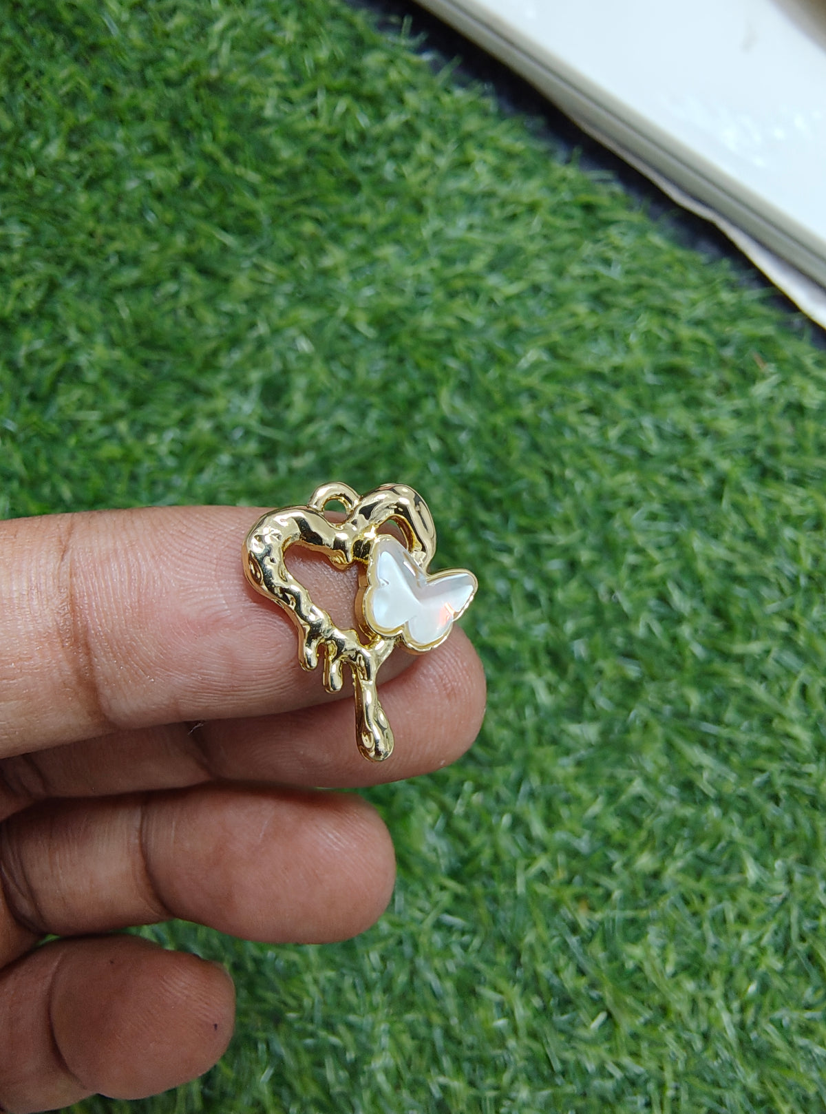 Stone butterfly with heart charm ( PC2022)
