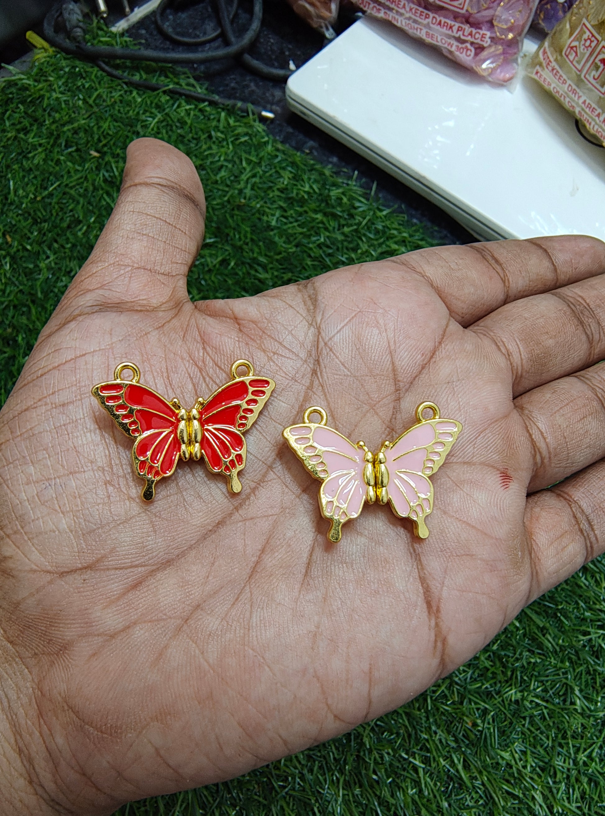 Butterfly Magnet charm golden base