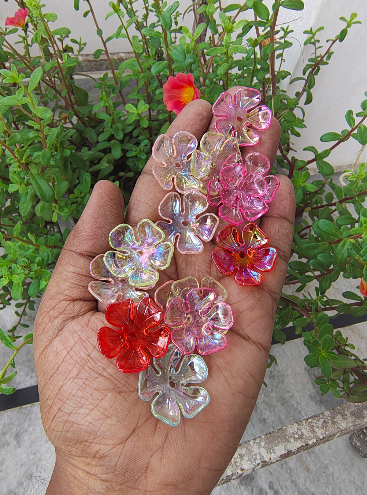 Big size round acrylic flower beads (AB2072)