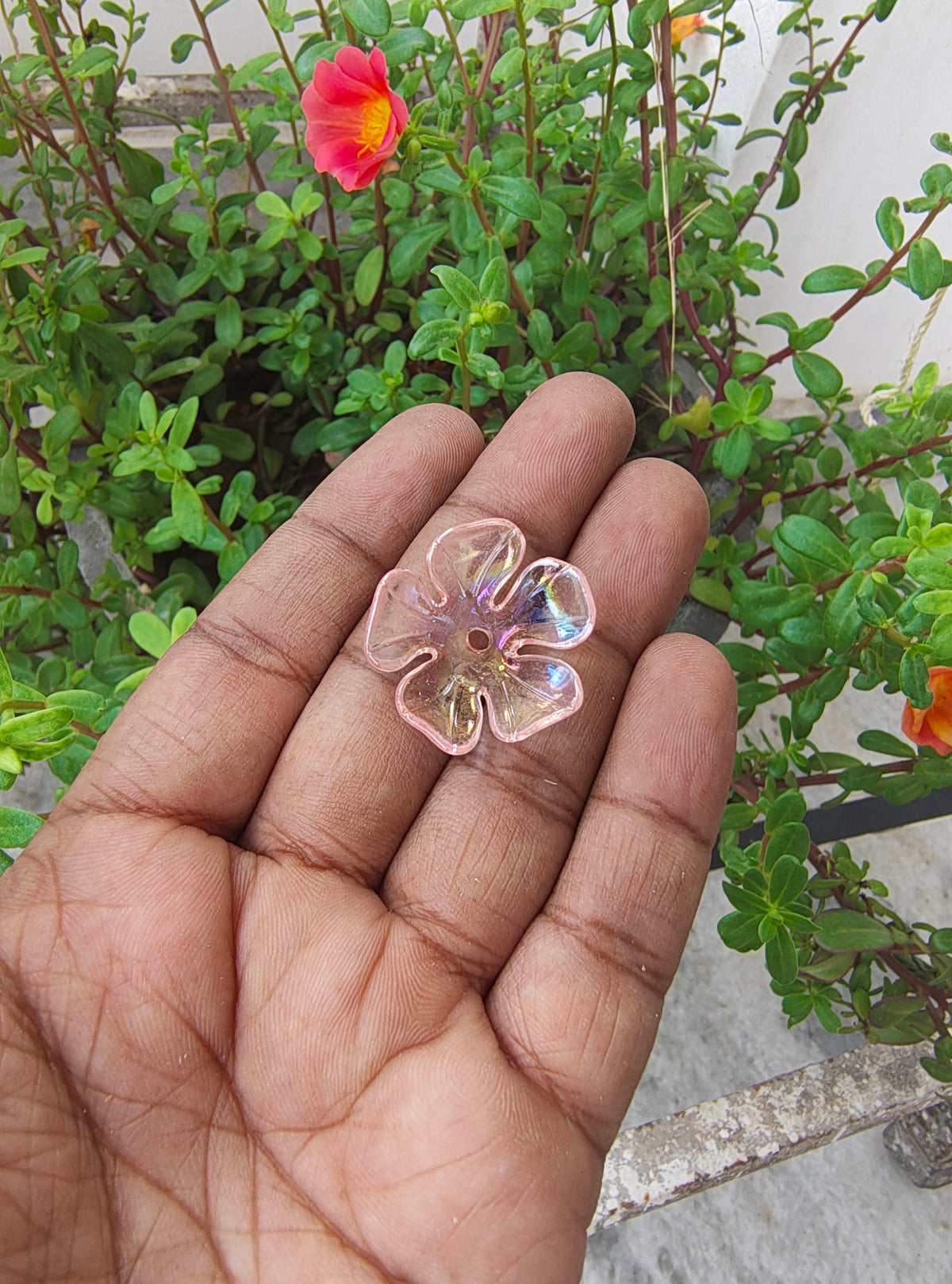 Big size round acrylic flower beads (AB2072)