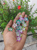 Mix colour white base sharp edge acrylic flower (AB2074)