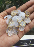 Acrylic white broad leaf beads (AB2069)