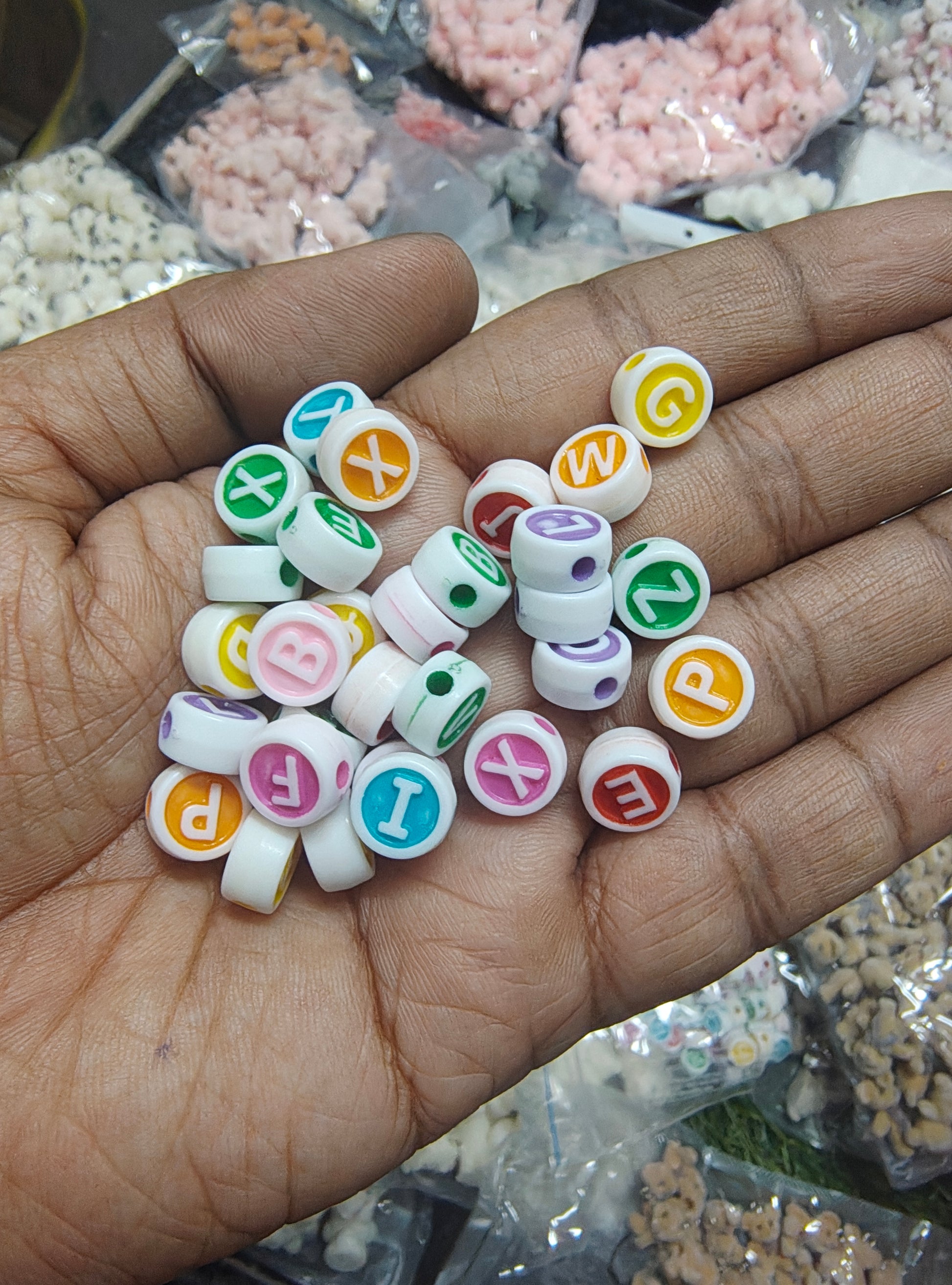 Big round shape alphabet beads