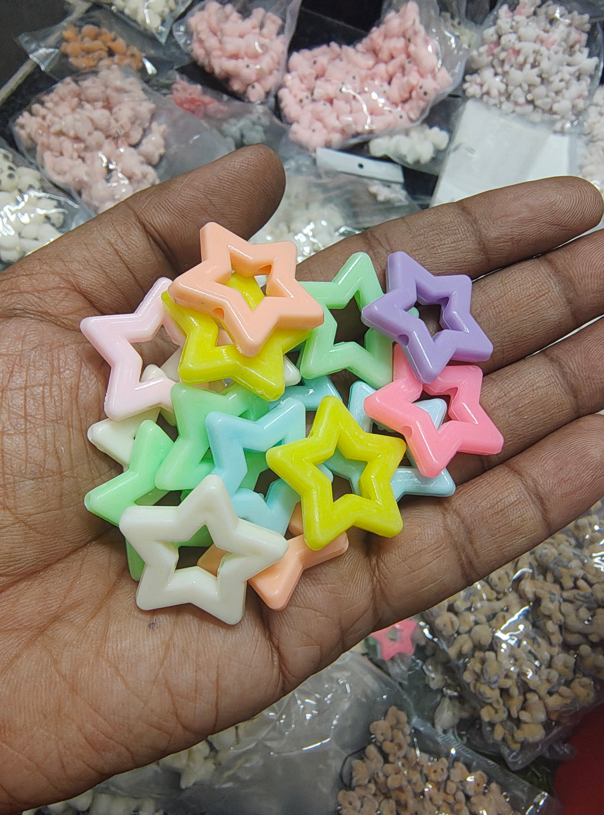 Big star pastel beads