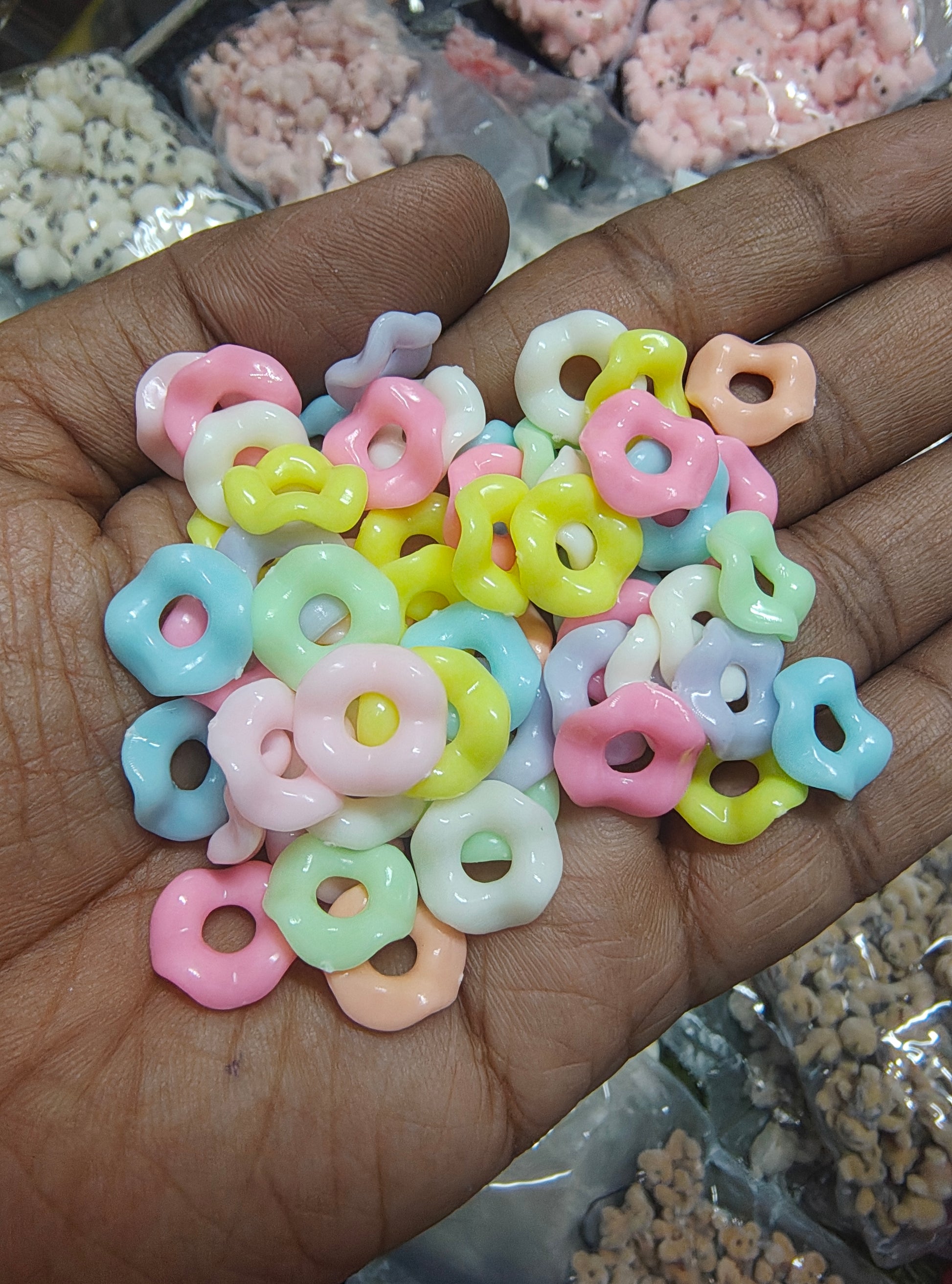 Wave round pastel beads