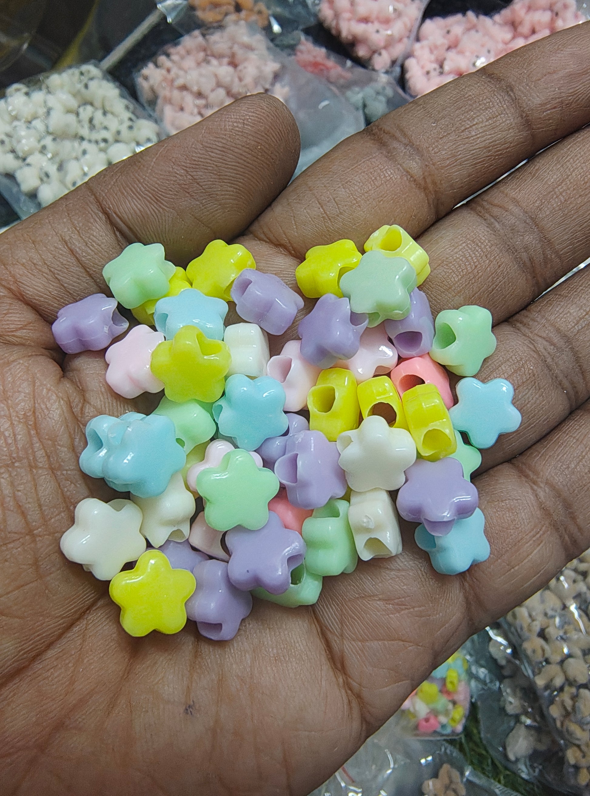 Pastel Flower beads with big hole