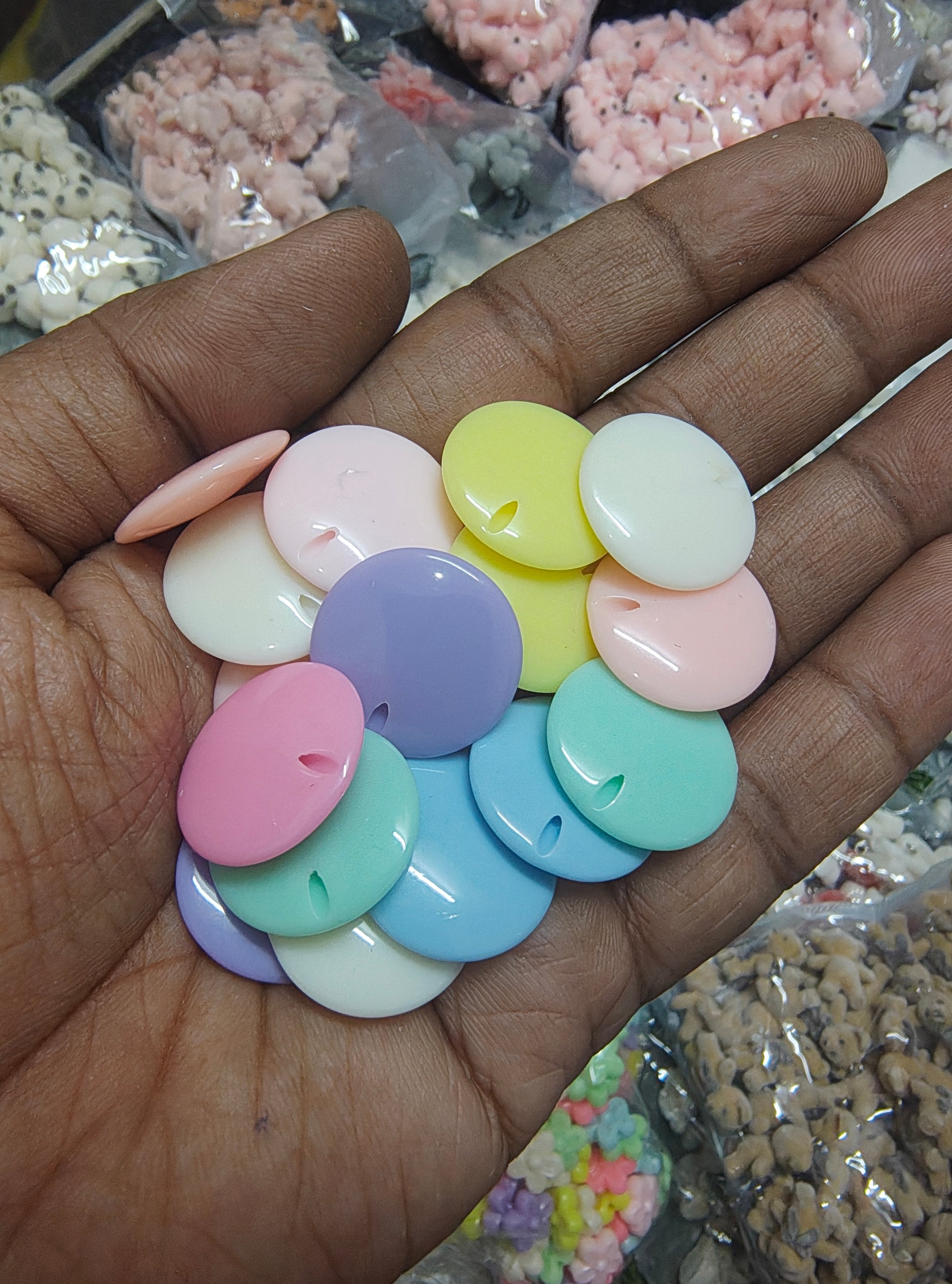 Big thin  round pastel beads