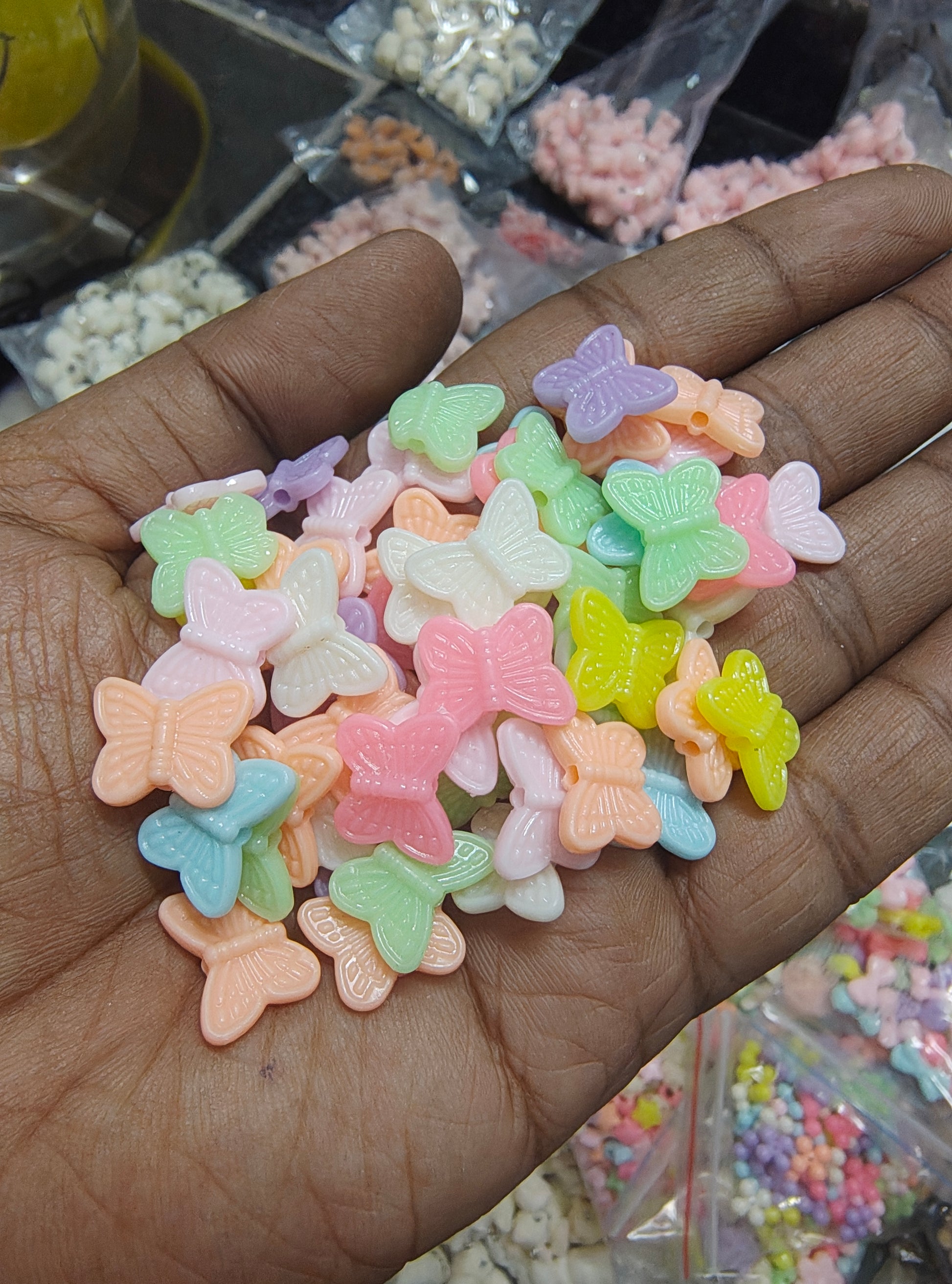Pastel butterfly beads