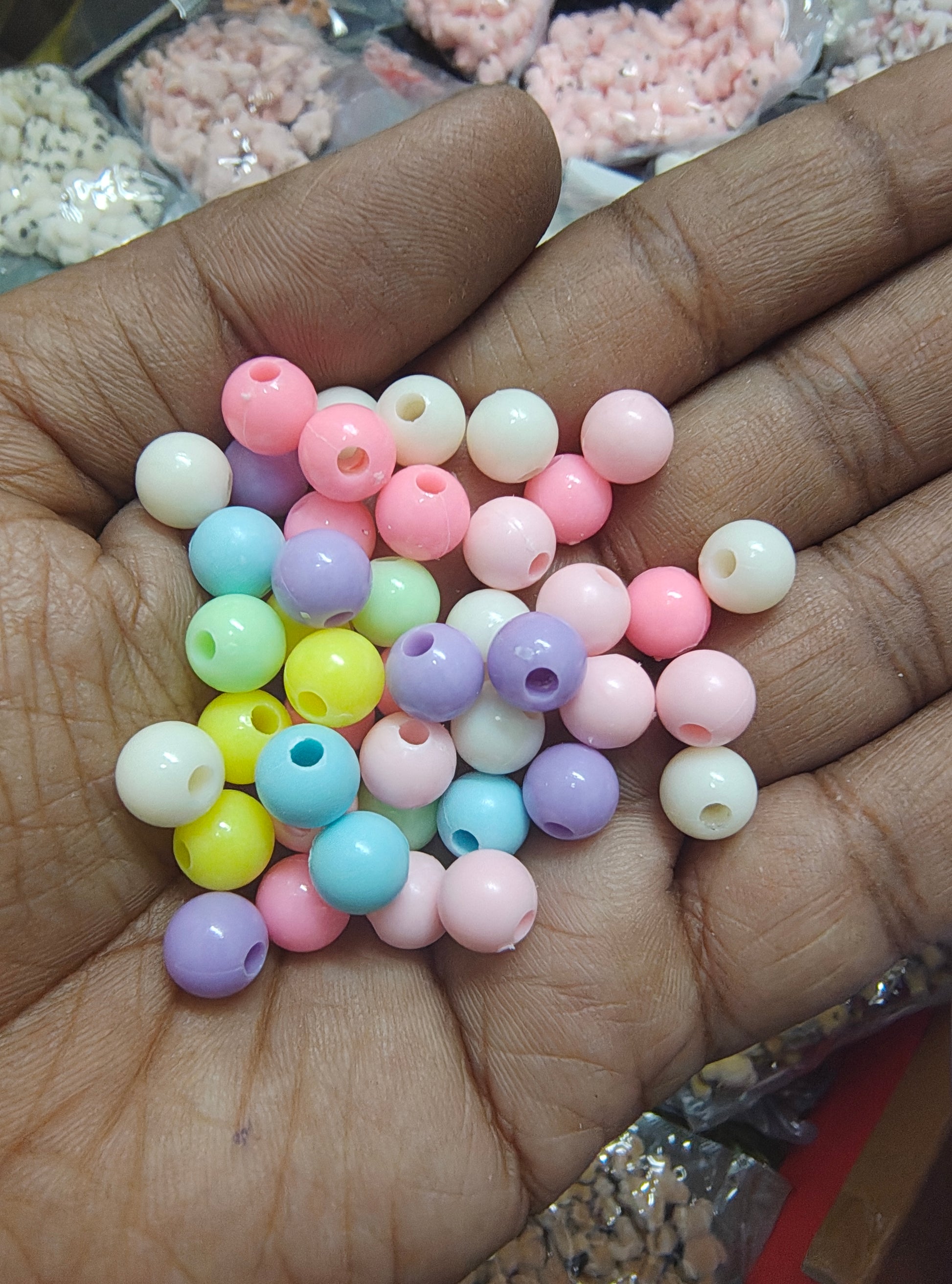 8mm round pastel beads