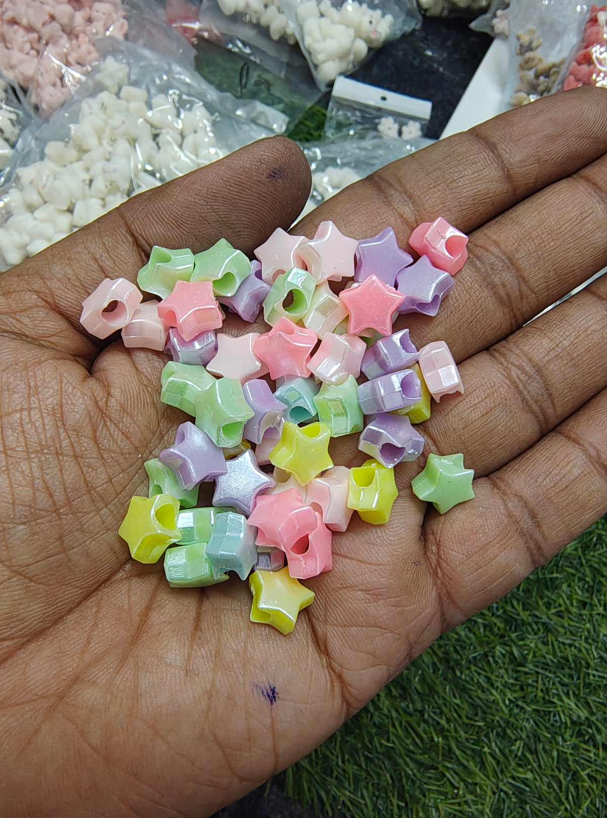Shiny acrylic pastel star beads ( PB8029 )