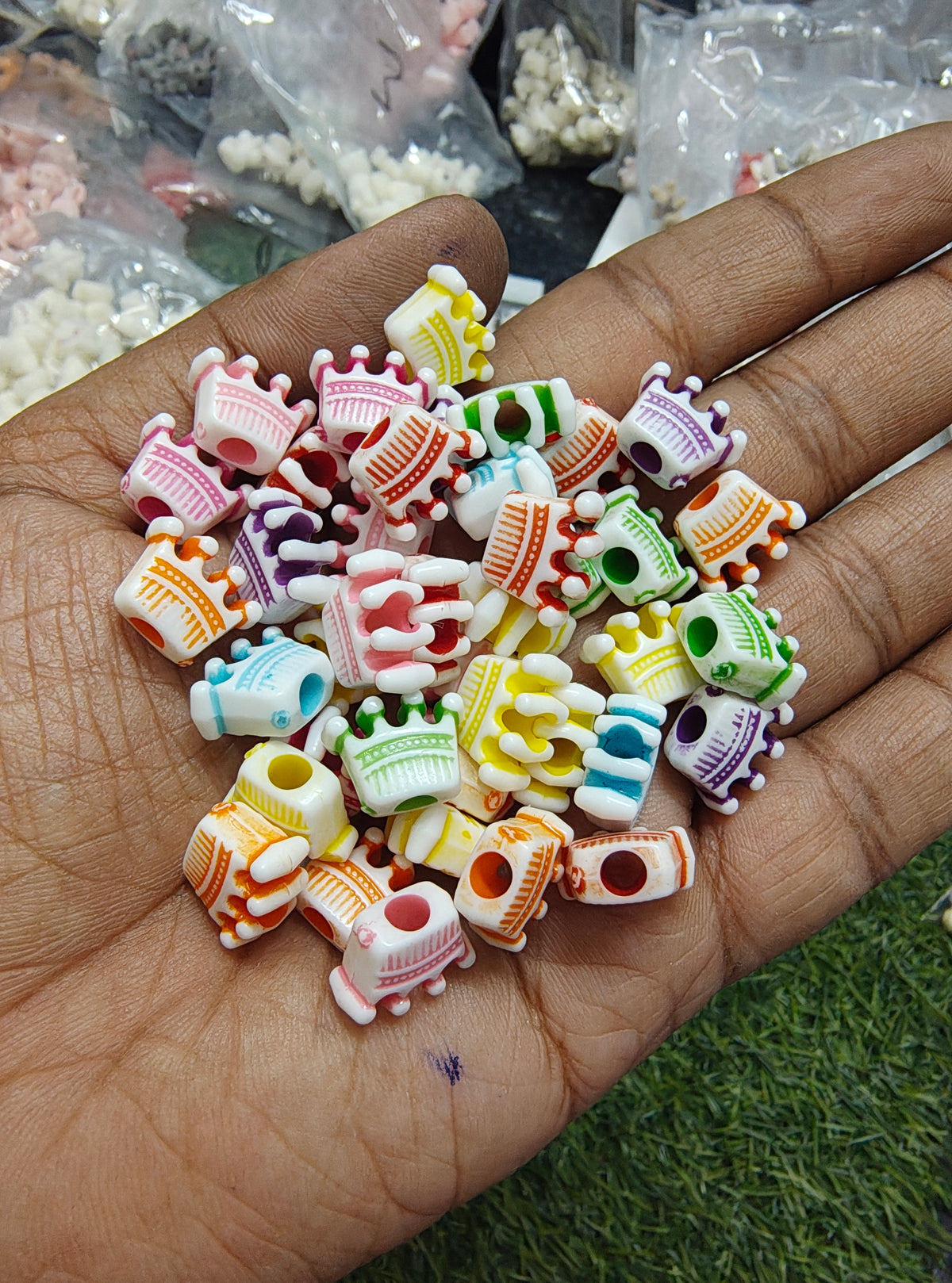 Acrylic line crown beads (AB2009)