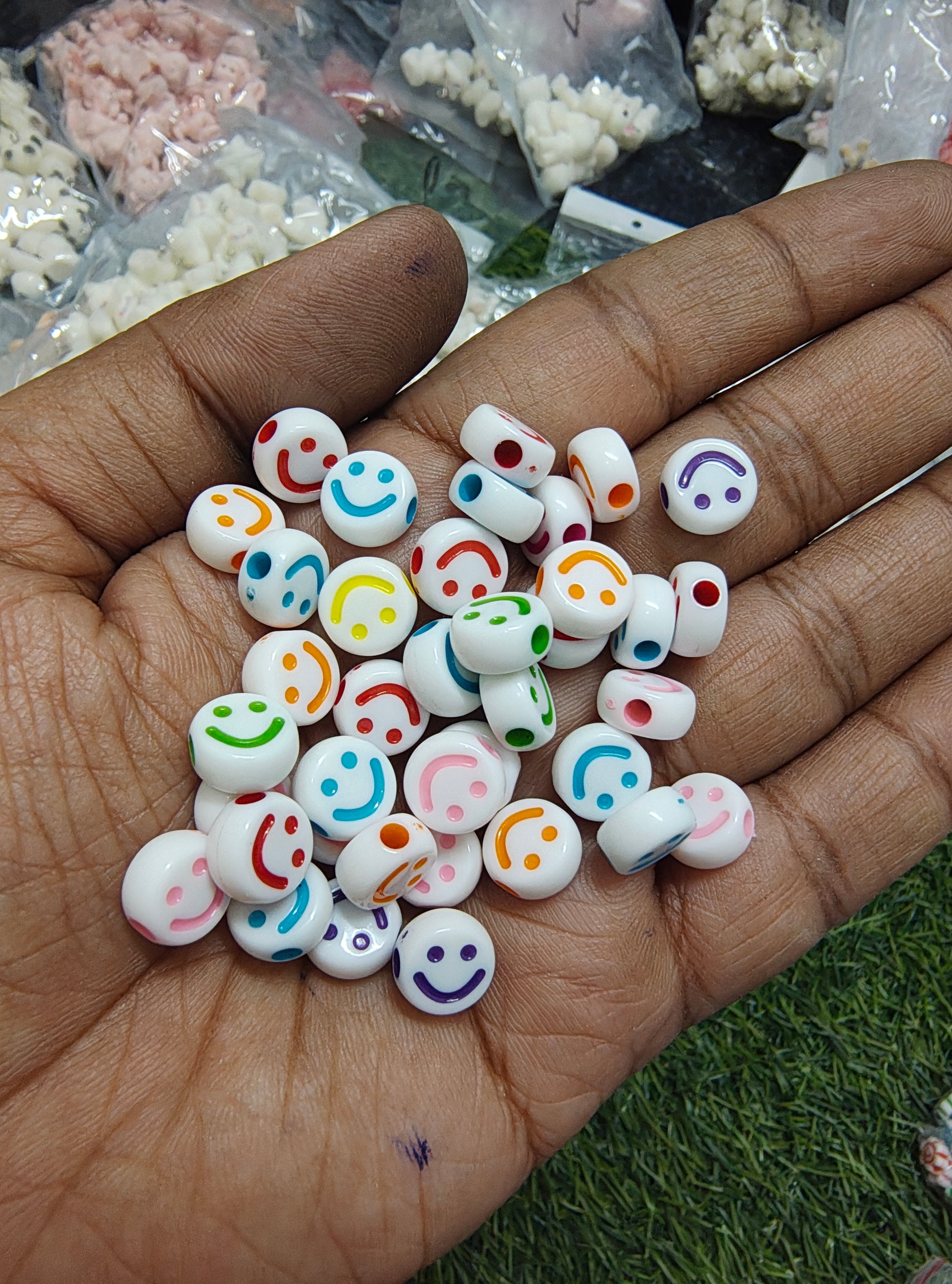 8mm acrylic smiley beads