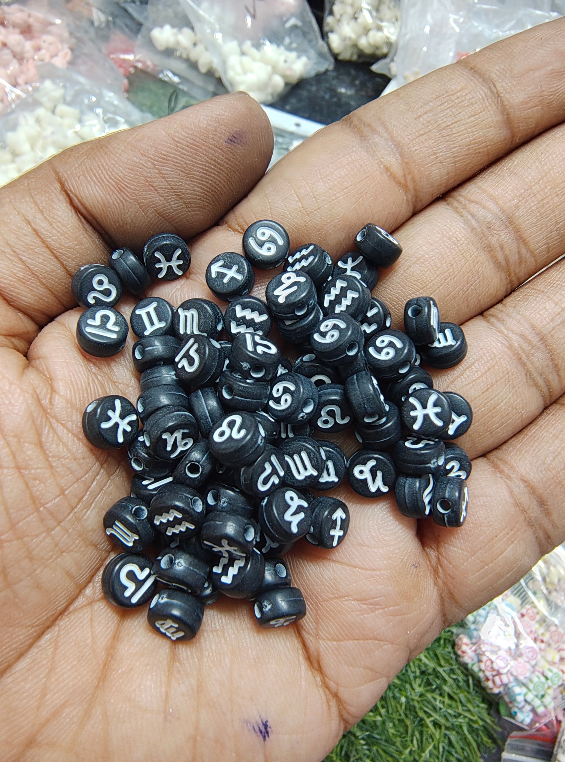 Zodiac acrylic beads
