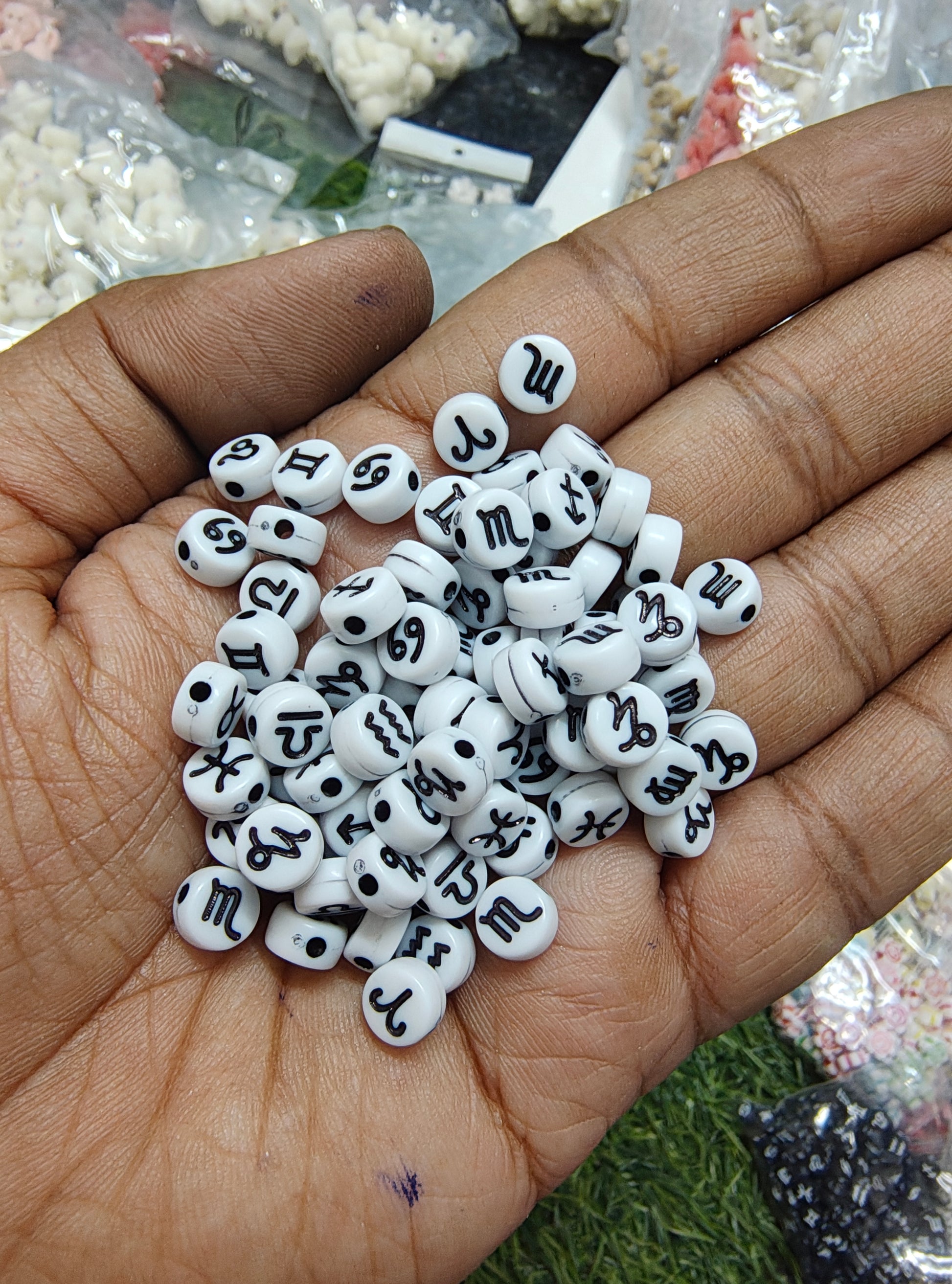 Zodiac acrylic beads