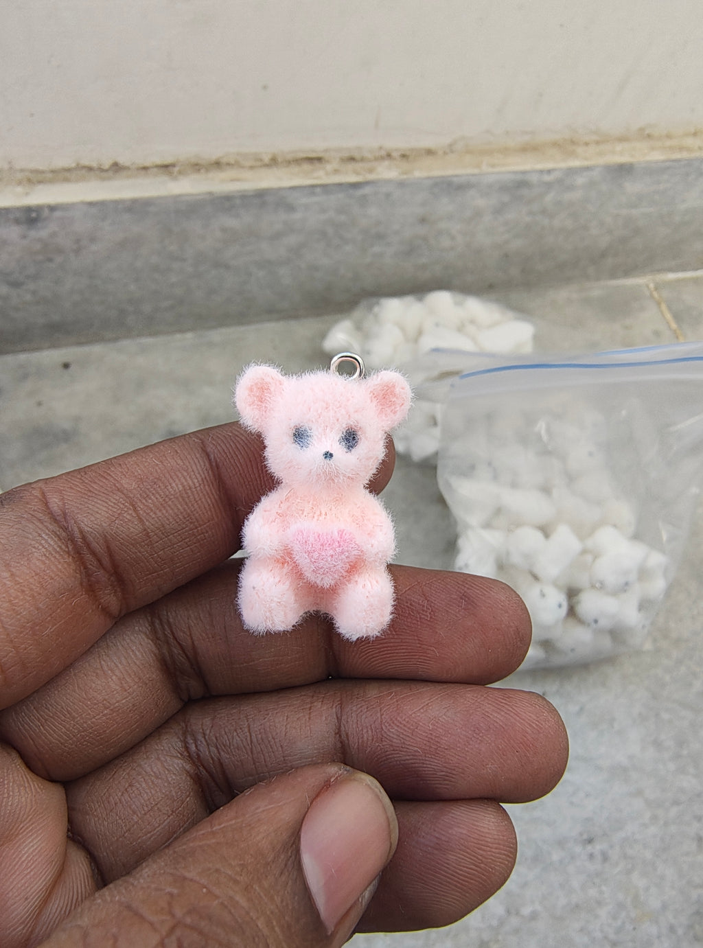 Colour Taddy fur charm( 7 colour)