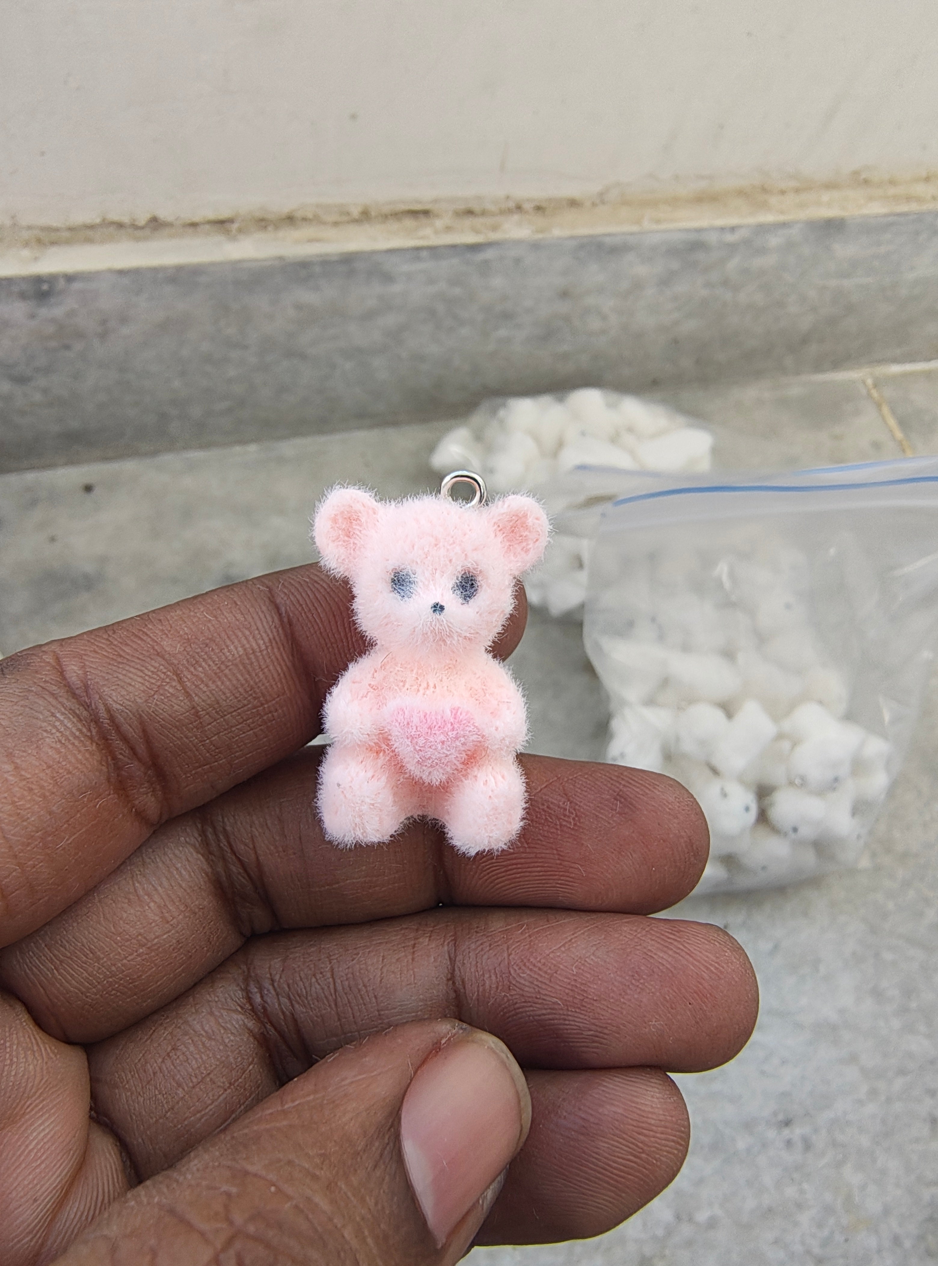 Colour Taddy fur charm( 7 colour) ( 3DC1020 )