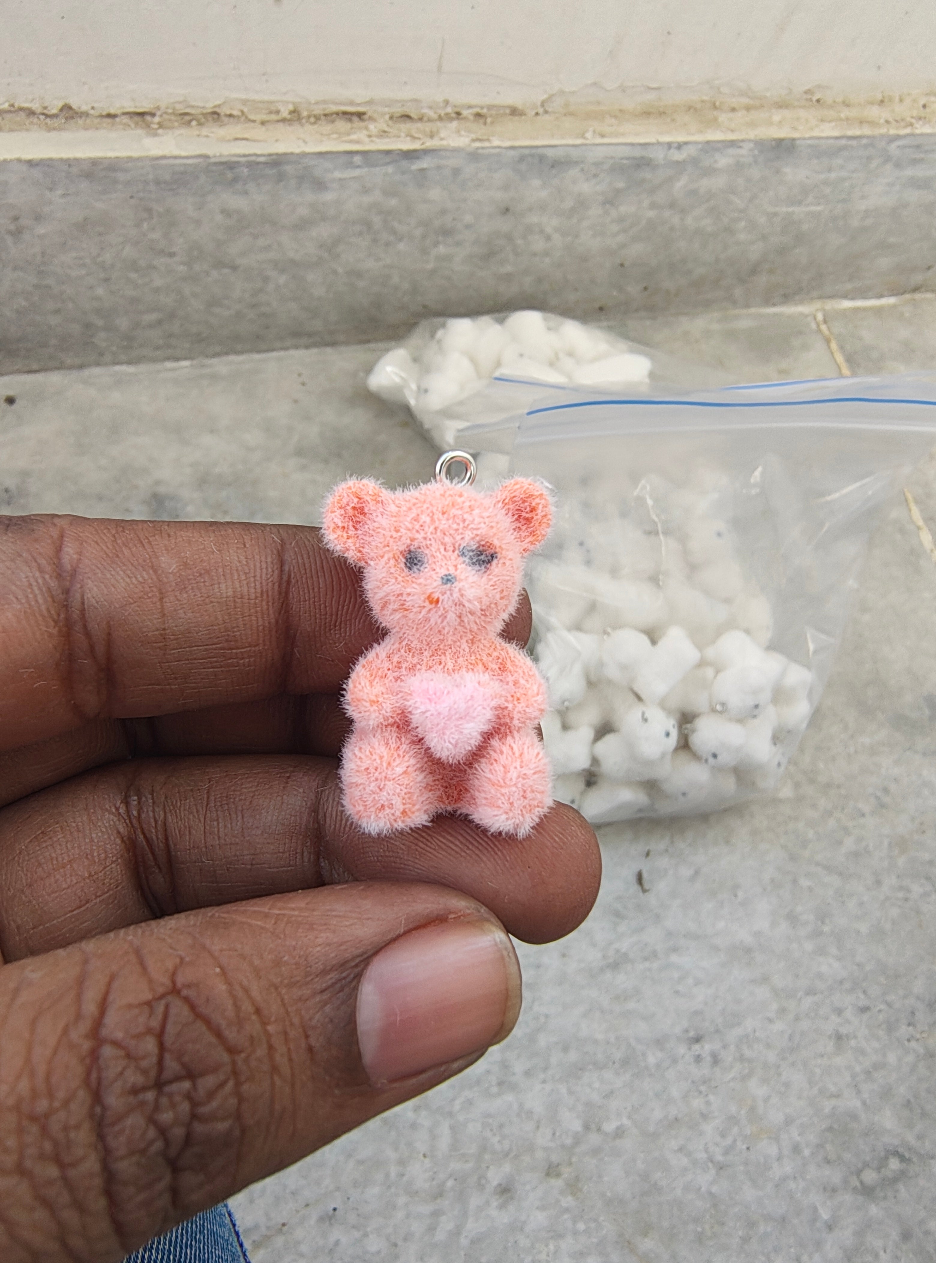 Colour Taddy fur charm( 7 colour) ( 3DC1020 )