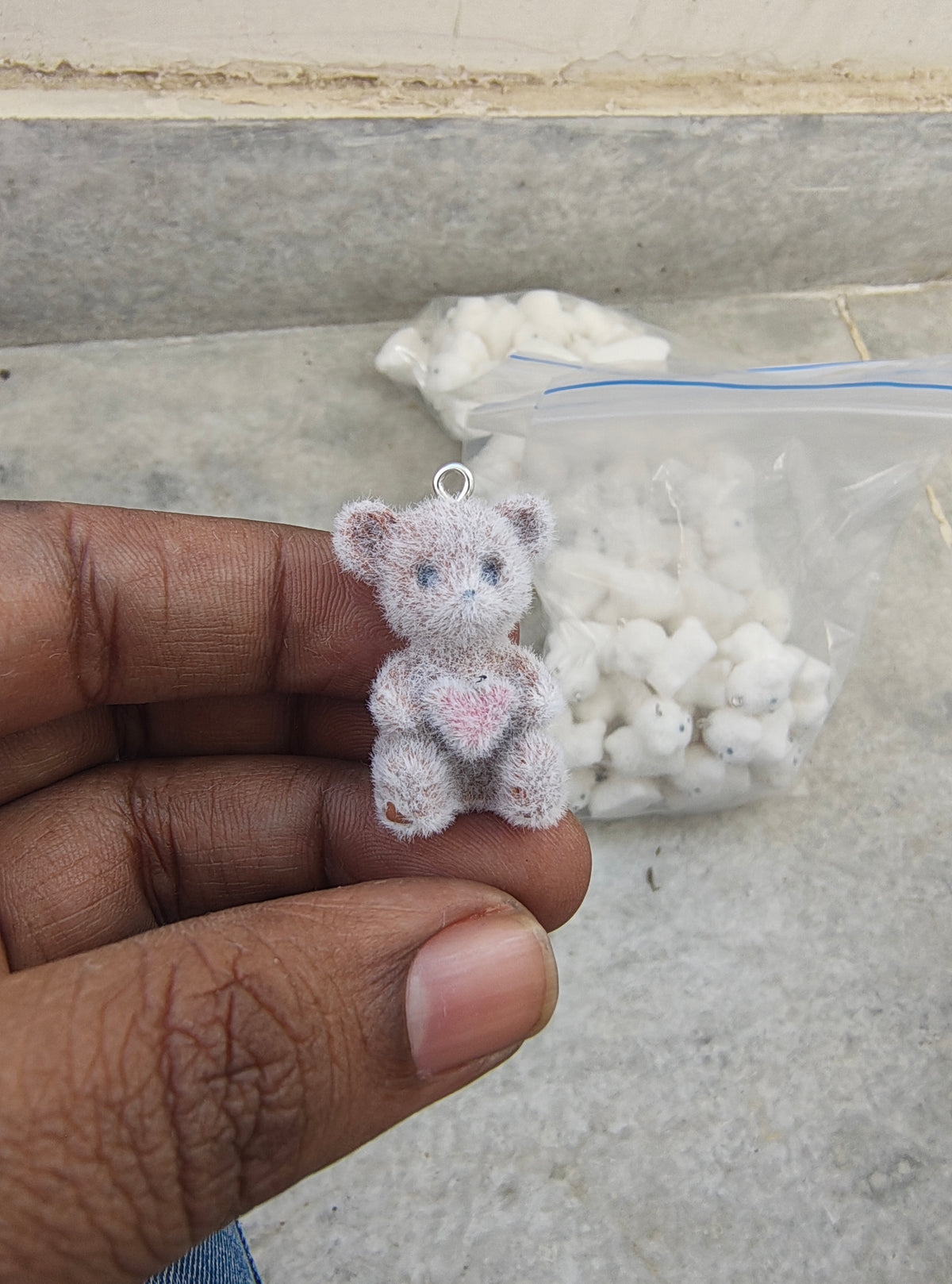 Colour Taddy fur charm( 7 colour) ( 3DC1020 )