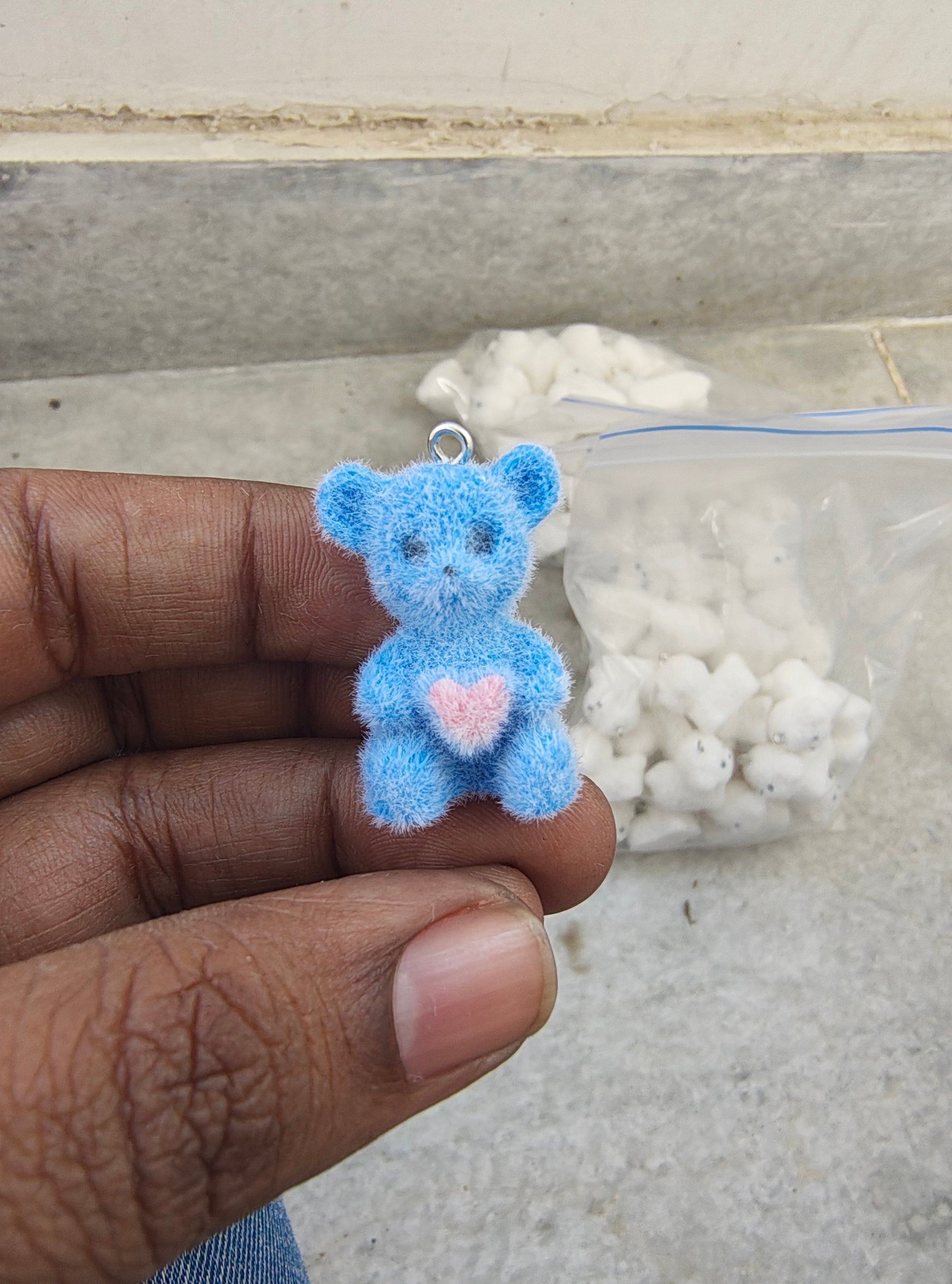 Colour Taddy fur charm( 7 colour)