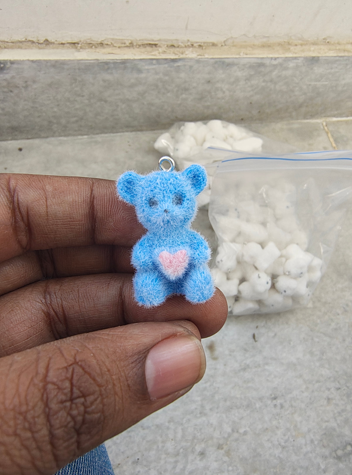 Colour Taddy fur charm( 7 colour) ( 3DC1020 )